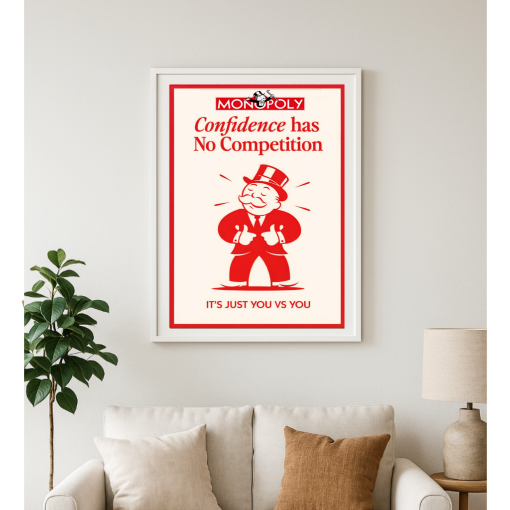 Confidence Has No Competition Poster – 13x19 Laminated Motivational Wall Art – Self Confidence Decor
