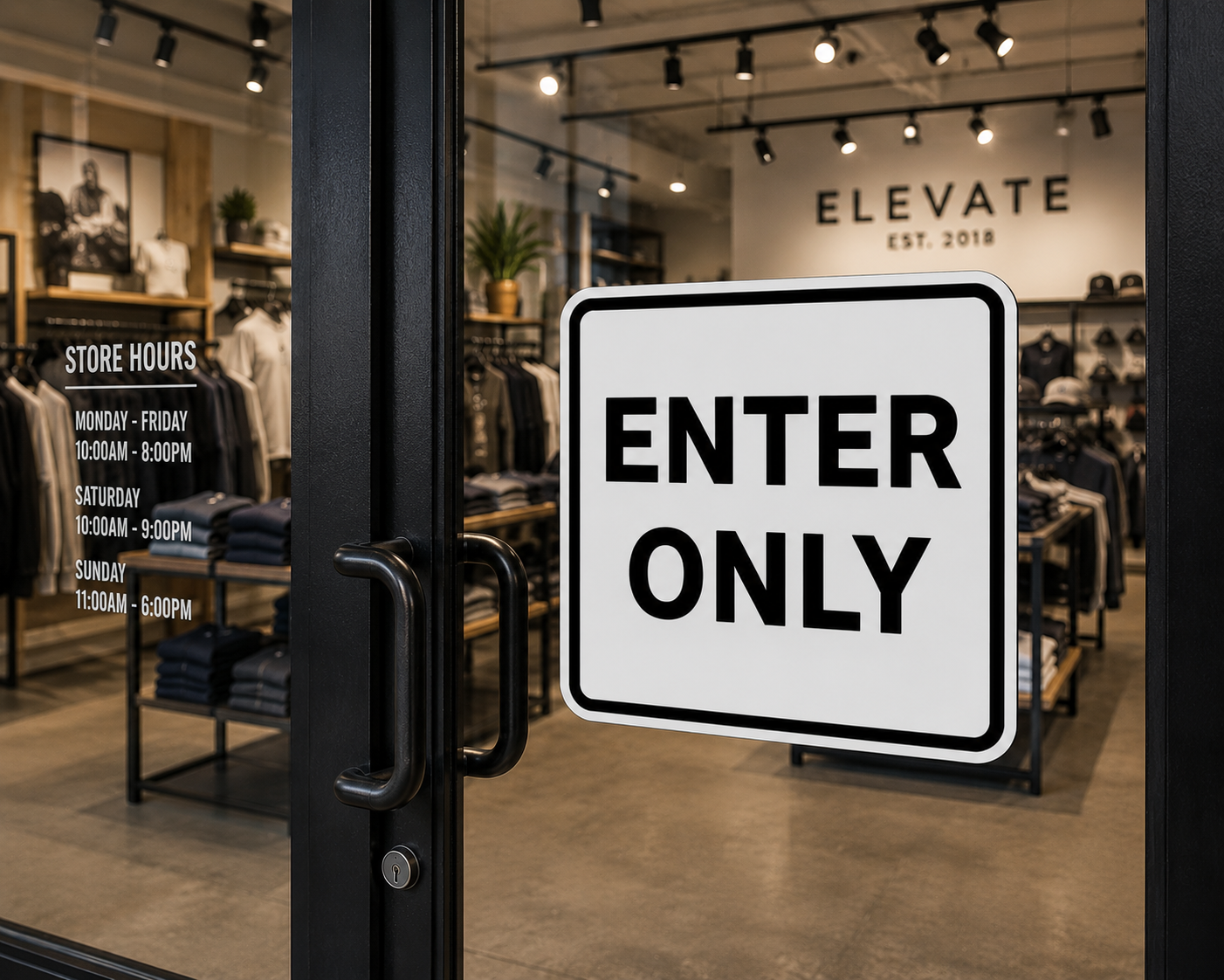 Exit Enter Signs Set | 12x12 Laminated Business Signs | Modern Office Decor | Glossy Wall Signs