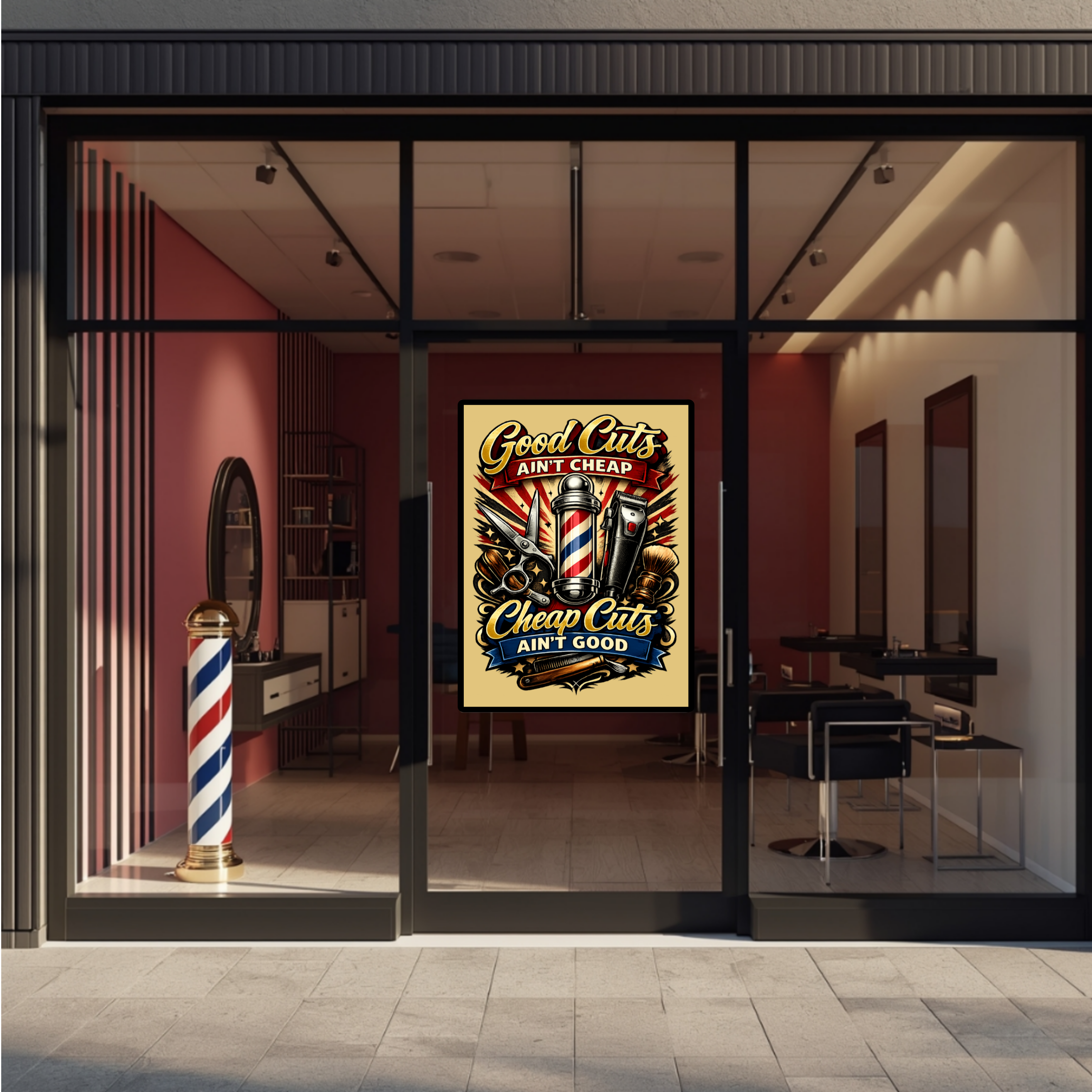 Good Cuts Ain’t Cheap Barber Poster 13x19 Laminated Barber Shop Decor Haircut Sign Funny Barber Wall Art