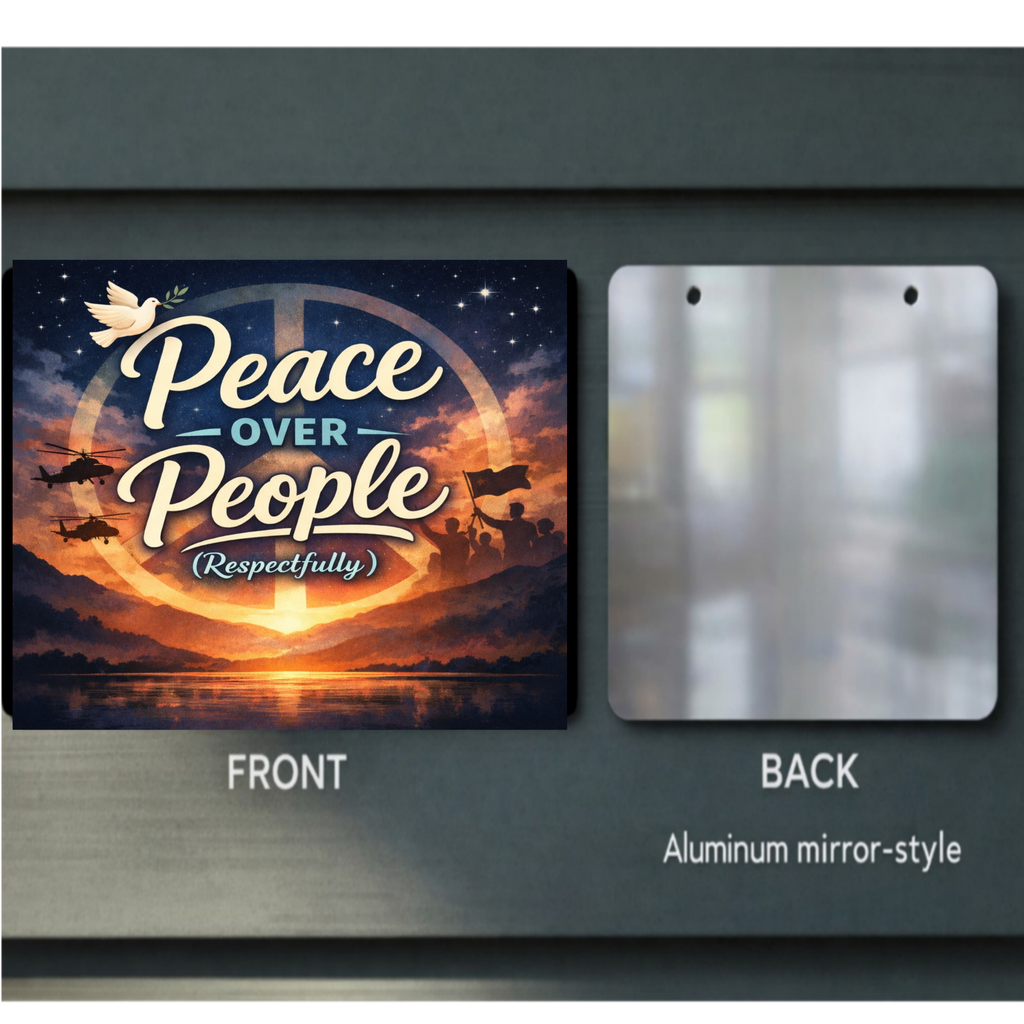 Peace Over People Wall Art (Respectfully) – Motivational Statement Decor | Aluminum Backing Sign