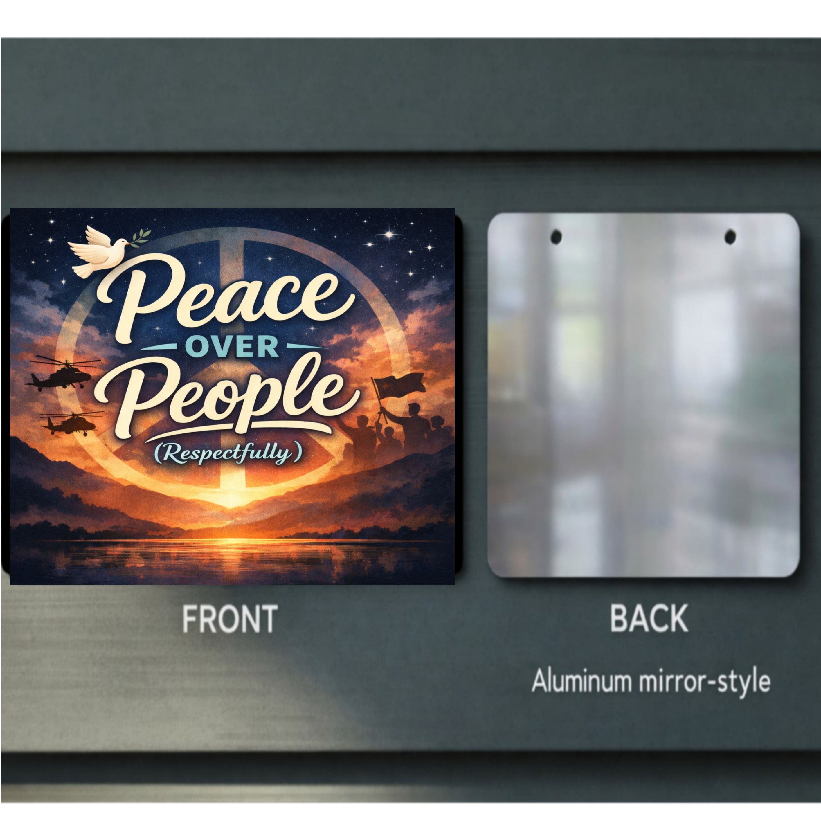 Peace Over People Wall Art (Respectfully) – Motivational Statement Decor | Aluminum Backing Sign