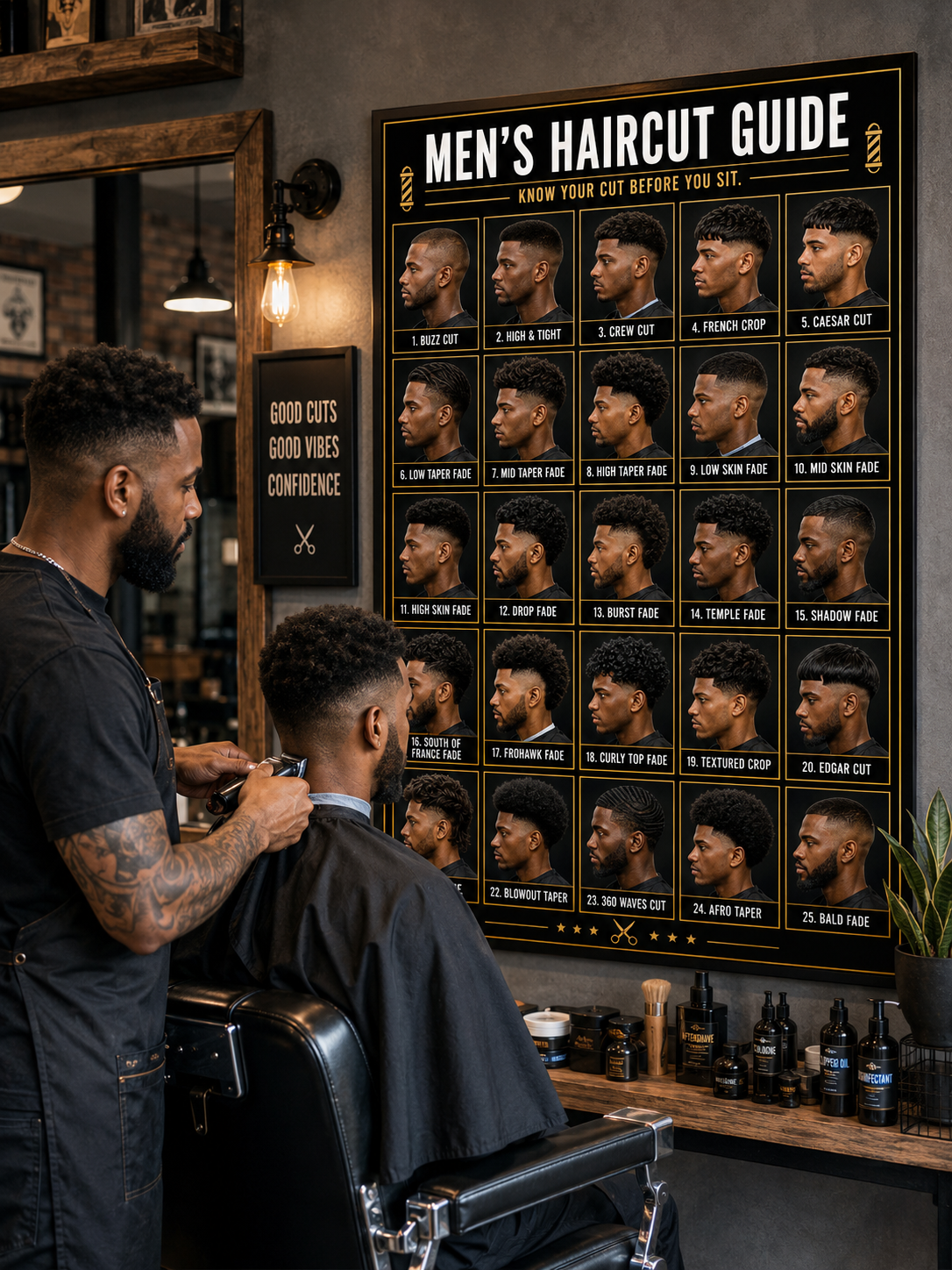 💈 MEN’S HAIRCUT GUIDE – 25 POPULAR STYLES
Give your barbershop a professional upgrade while making haircut consultations easier.