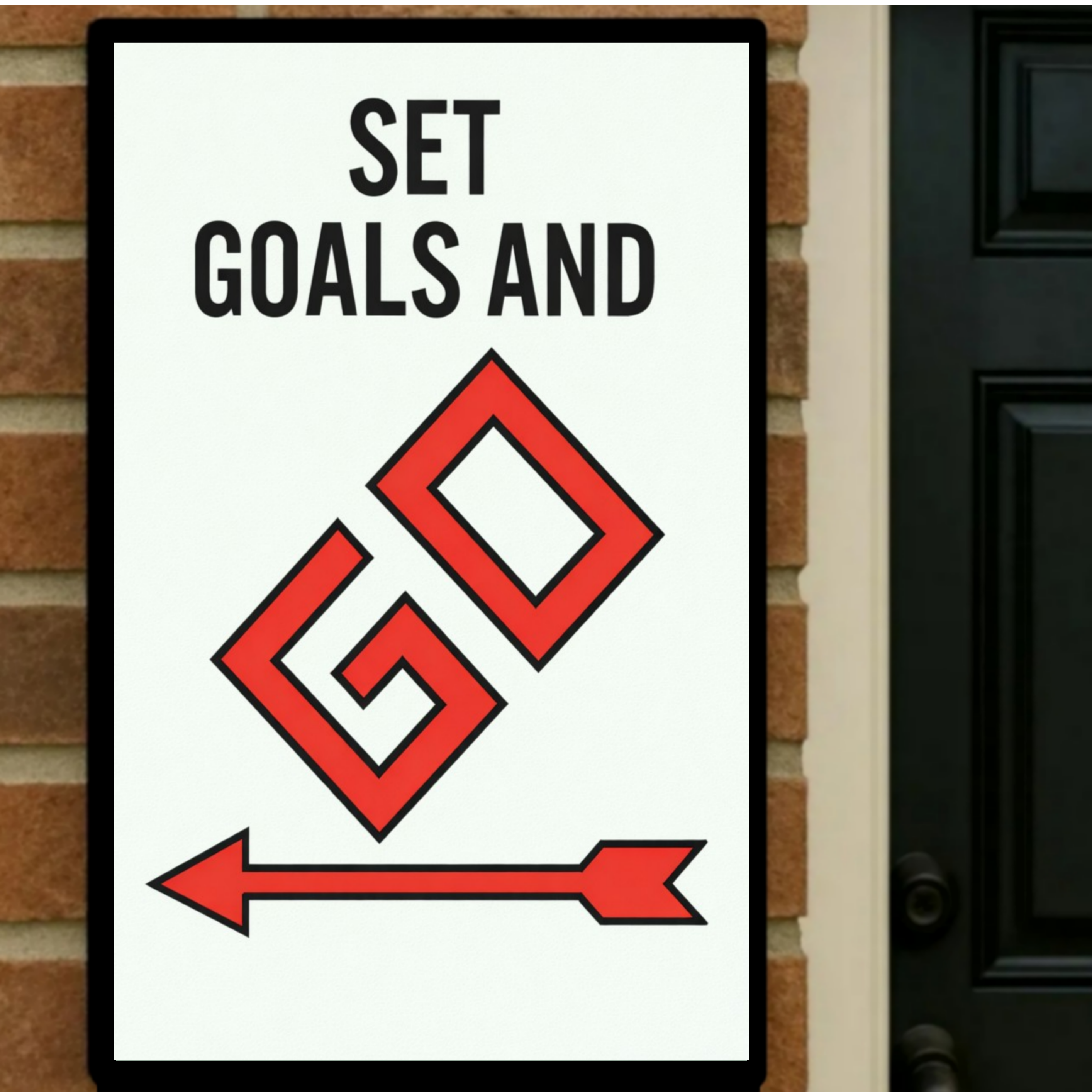 Set Goals and Go Motivational Monopoly Laminated or Framed Print – Success Mindset Wall Art for Entrepreneurs