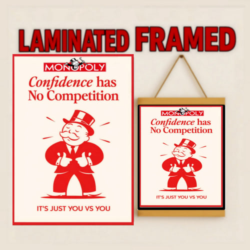 Confidence Has No Competition Poster – 13x19 Laminated Motivational Wall Art – Self Confidence Decor