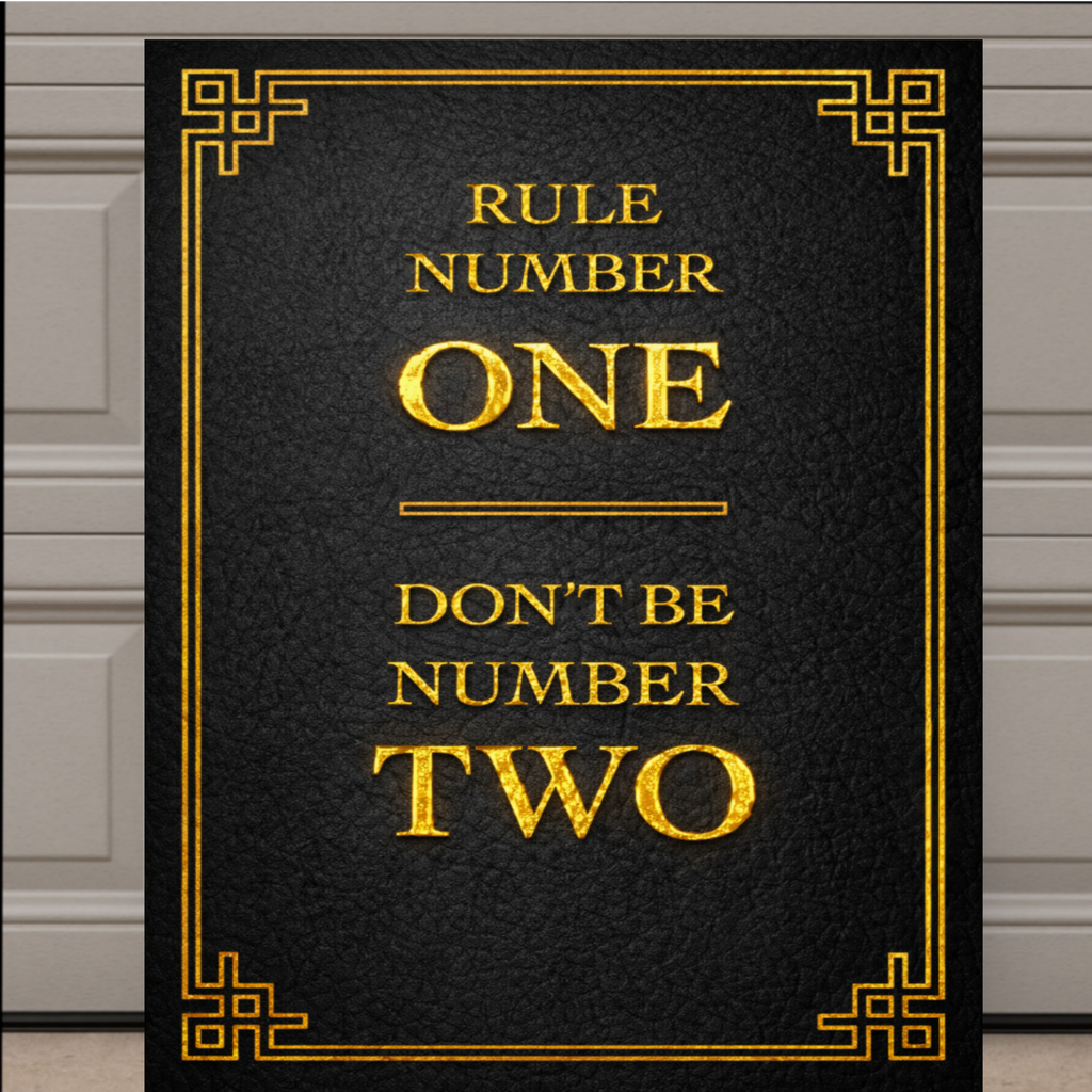 Rule Number One Don’t Be Number Two Luxury Gold Wall Art – 13x19 Laminated Motivational Poster Print