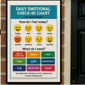Daily Emotional Check-In Chart – Feelings Chart for Kids and Adults | Mental Health Classroom 13x19in Laminated Print