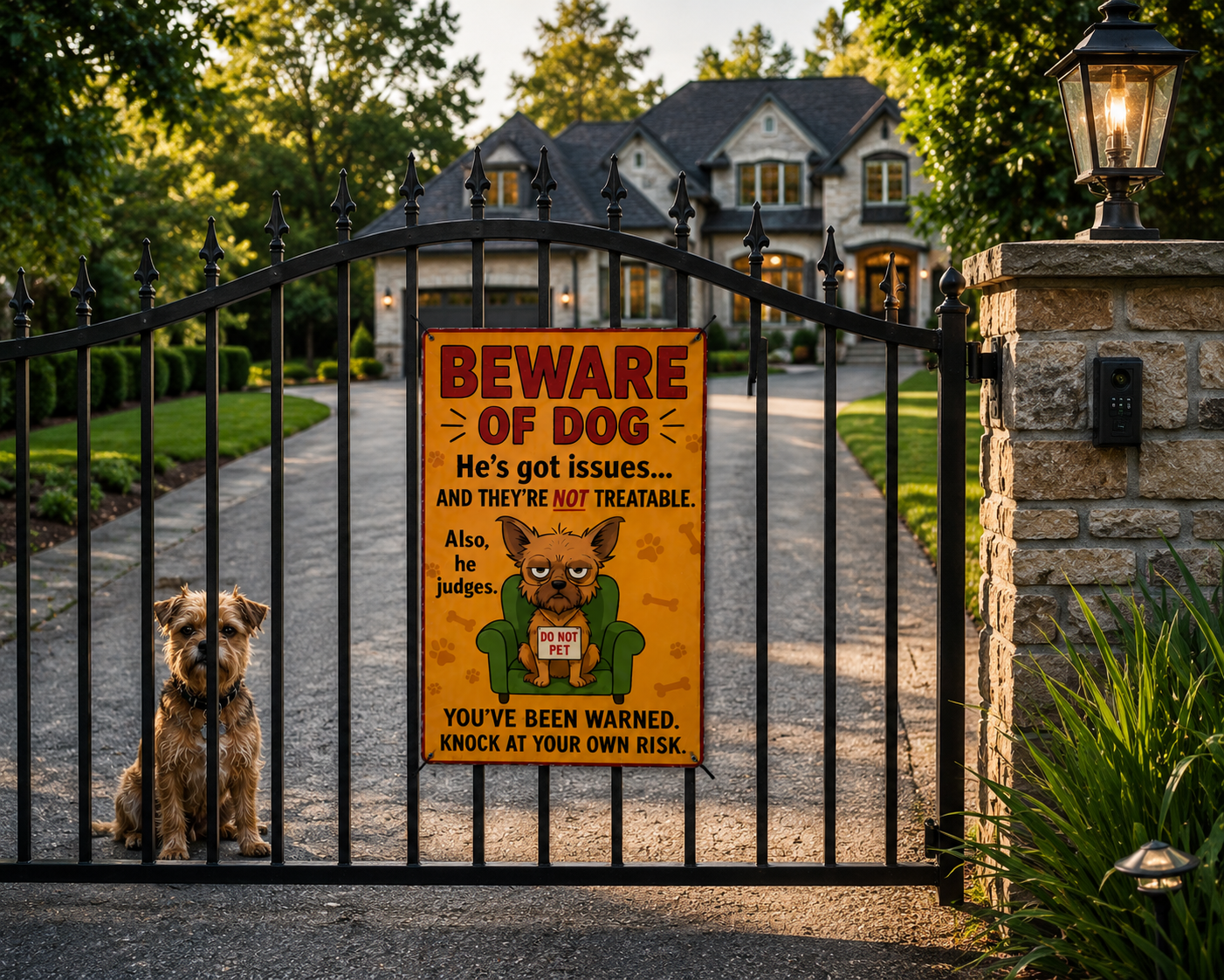 Beware of Dog Sign 13x19 Laminated Print | Funny Dog Warning Sign