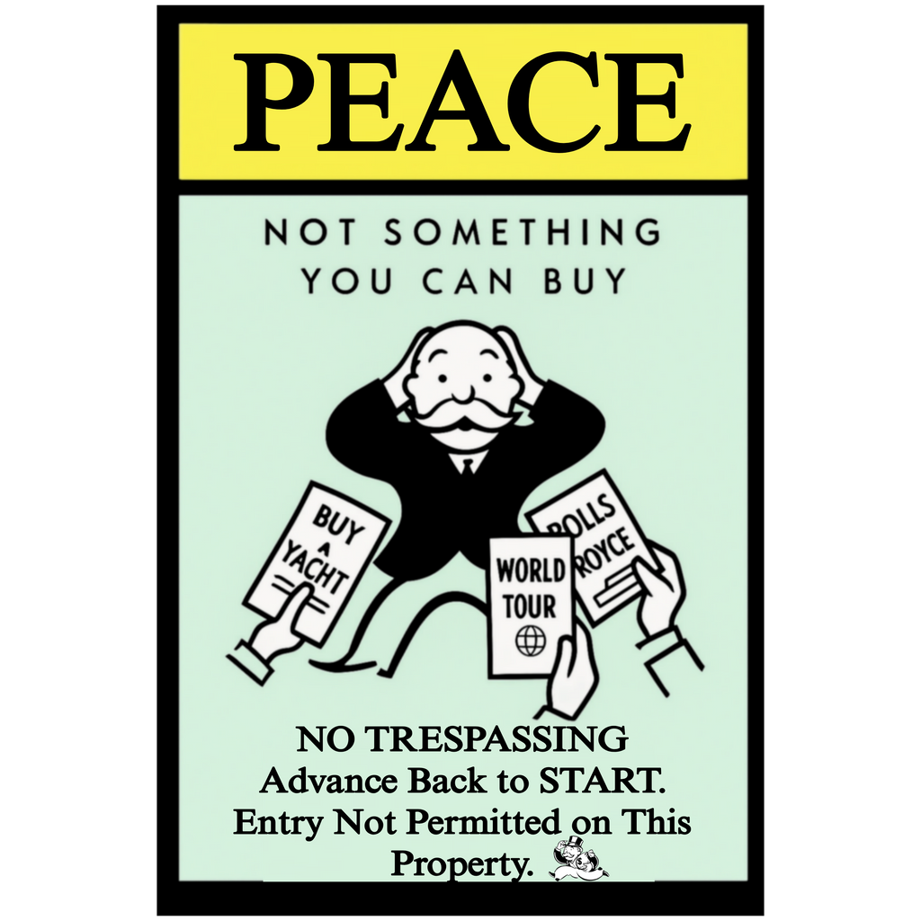 Peace Not Something You Can Buy Sign – Laminated No Trespassing Sign | Wealth Humor Property Sign | Front Door Warning Decor 13x