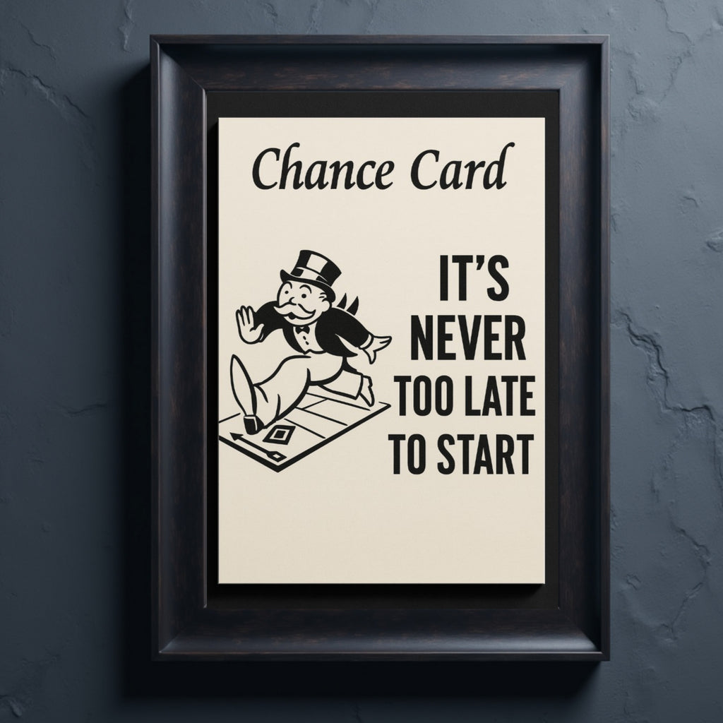 It's Never Too Late to Start Motivational Poster – Inspirational Wall Art | 13x19 Laminated Print