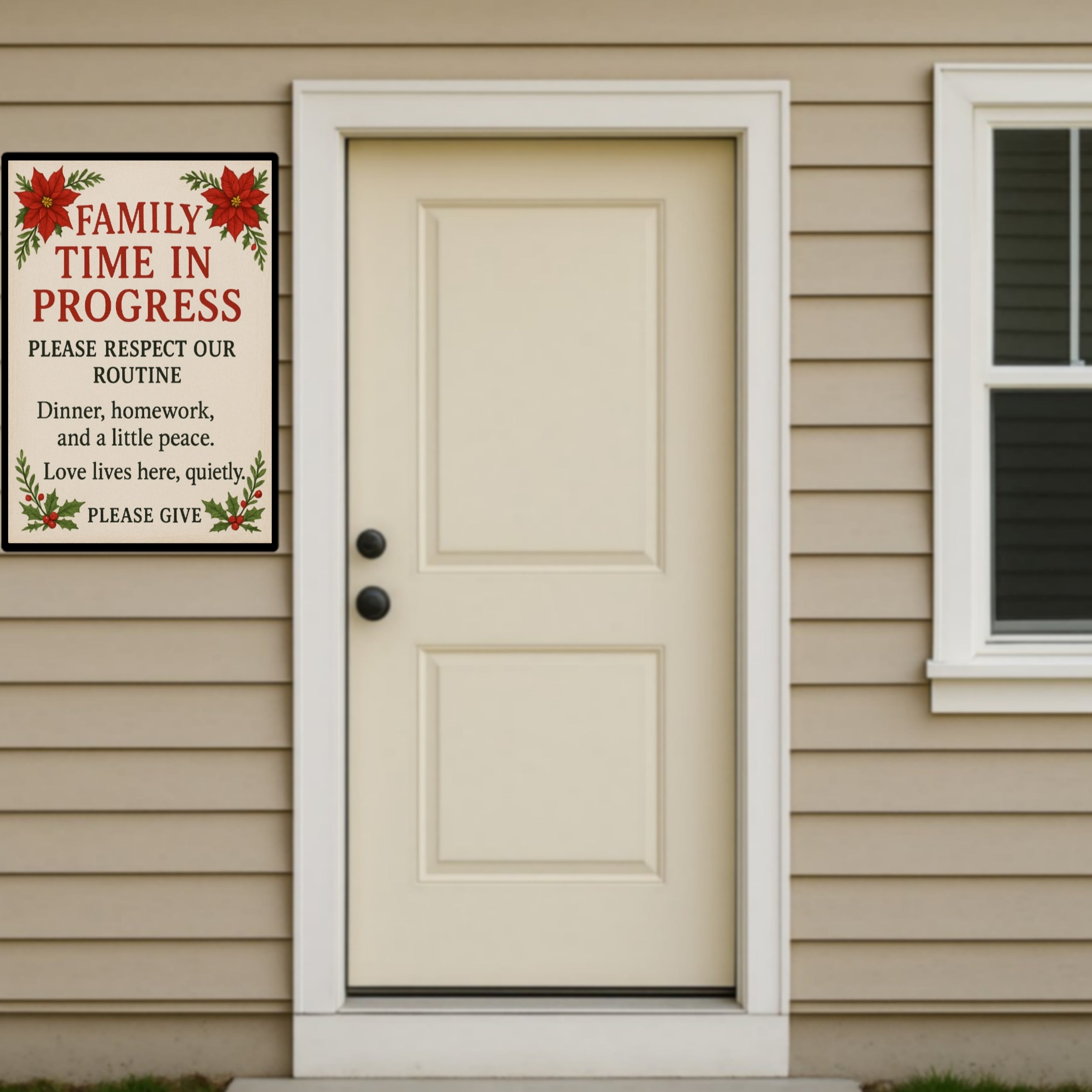 Quiet Home Zone Privacy Sign – Please Respect Our Privacy Door Sign | Home Warning Decor 13x19in Laminated Print