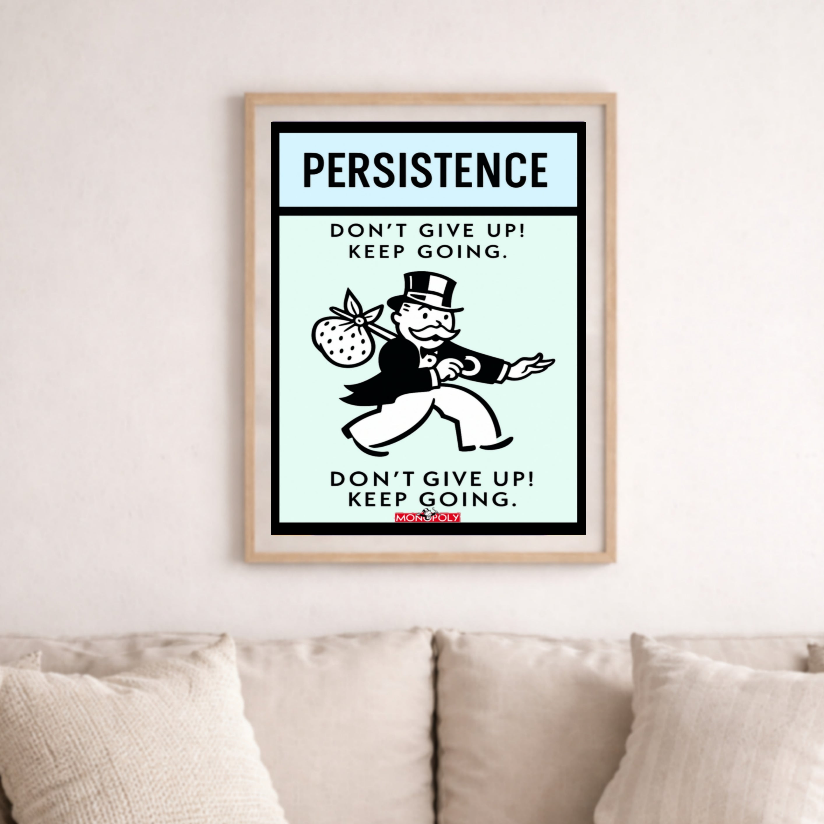 Persistence Motivational Poster – Don’t Give Up Keep Going | Success Mindset Wall Art 13x19in