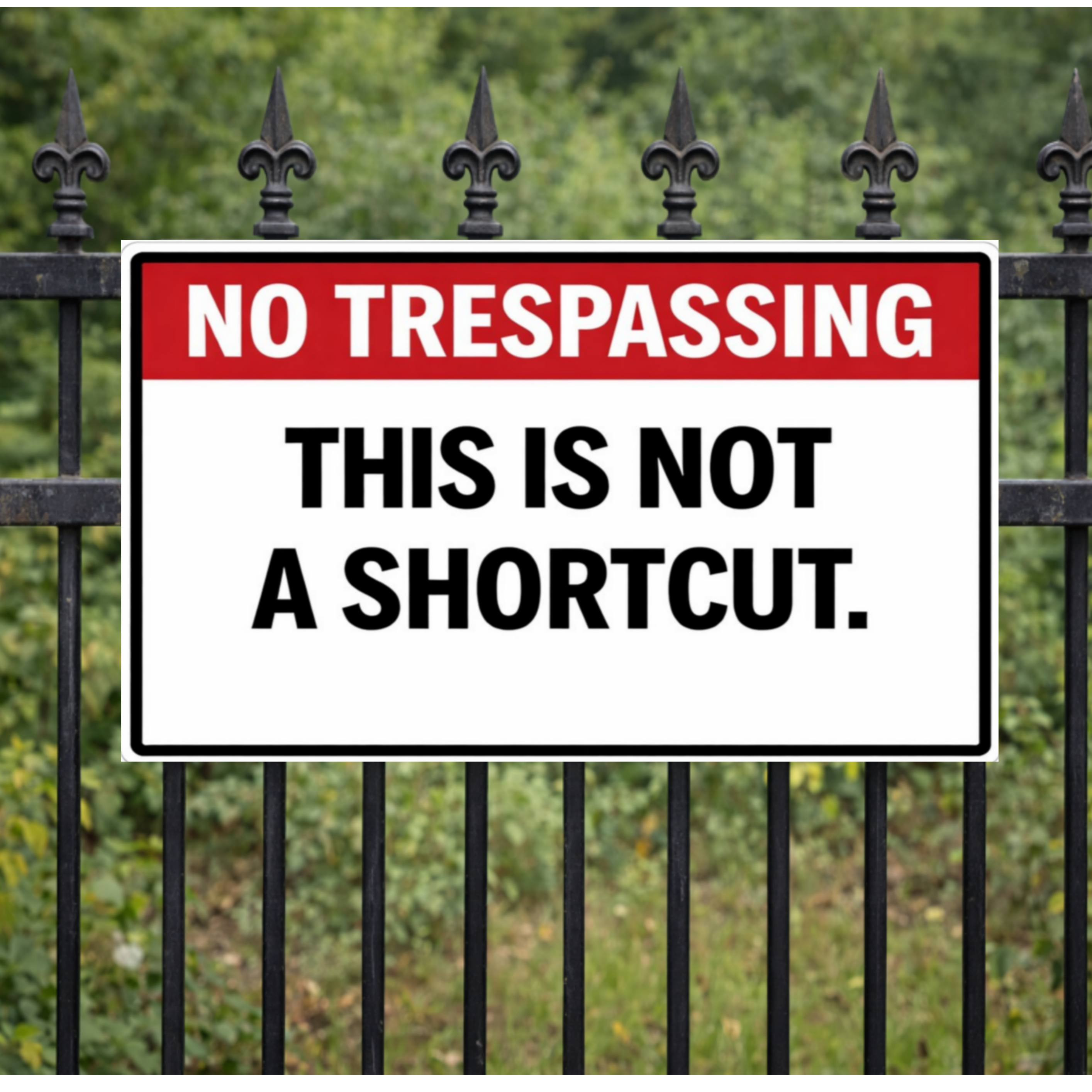 No Trespassing This Is Not A Shortcut Sign 13x19 Laminated Outdoor Warning Sign Private Property Yard Sign Funny Security Sign