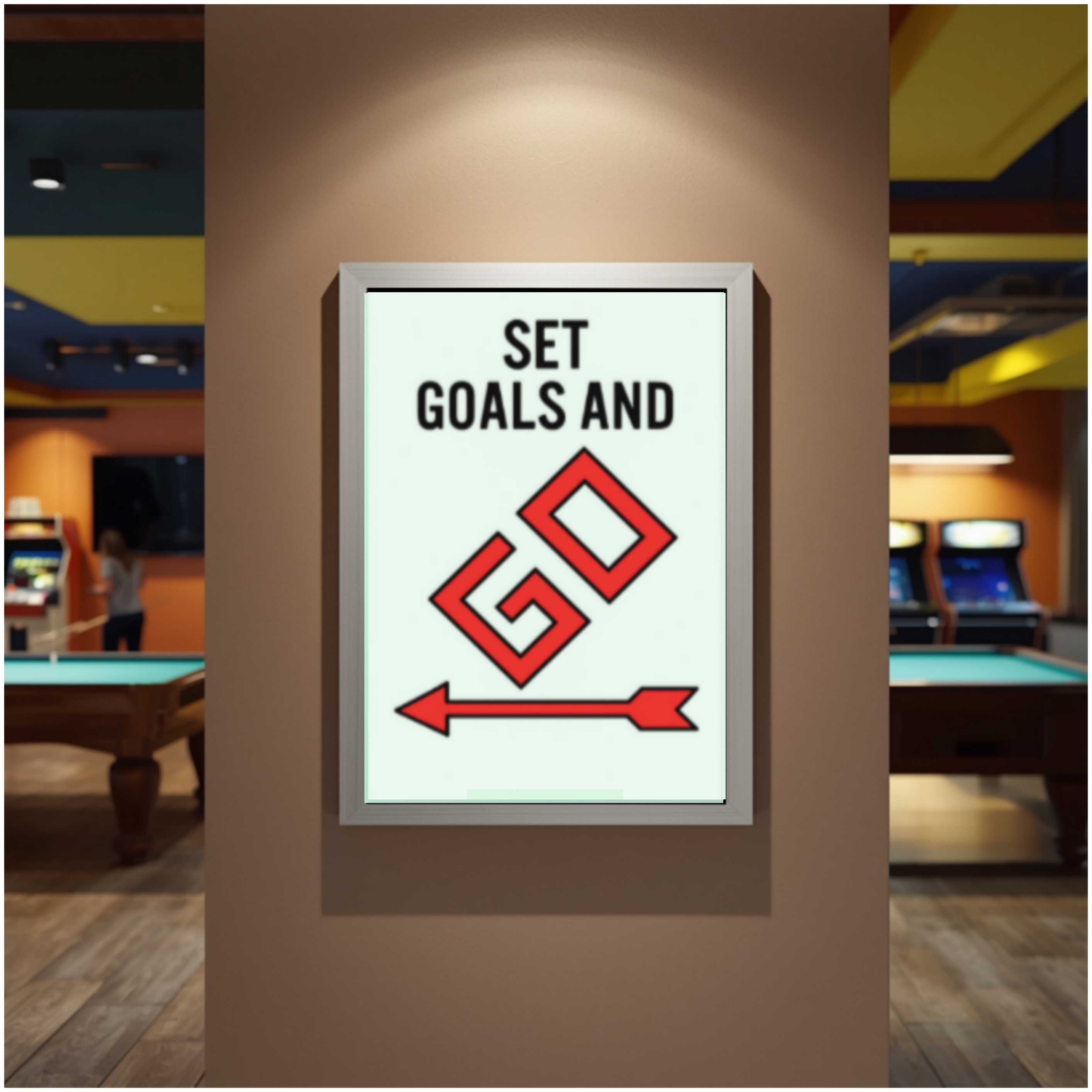 Set Goals and Go Motivational Monopoly Laminated or Framed Print – Success Mindset Wall Art for Entrepreneurs