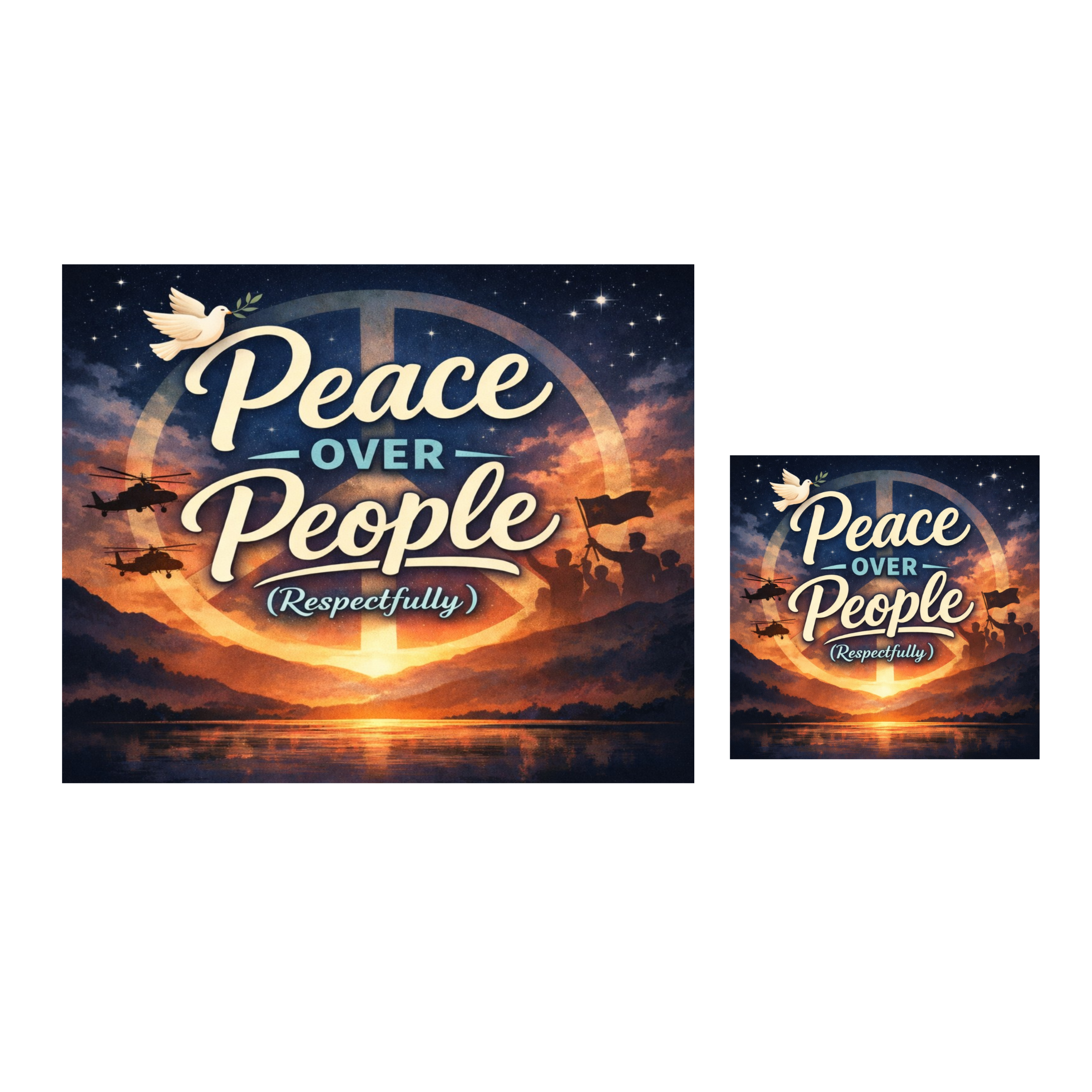 Peace Over People Wall Art (Respectfully) – Motivational Statement Decor | Aluminum Backing Sign