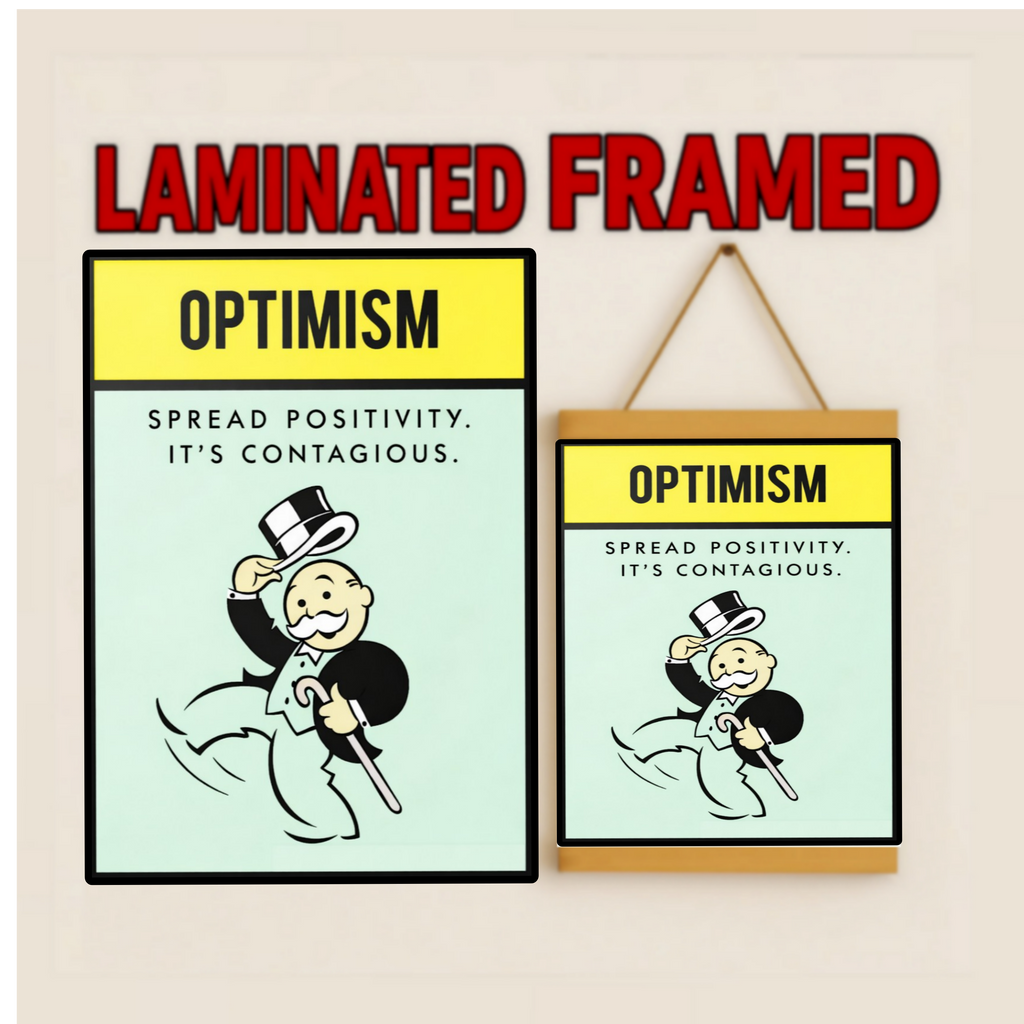 Optimism Spread Positivity Wall Art – Positive Mindset Laminated or Framed| Inspirational Office Decor