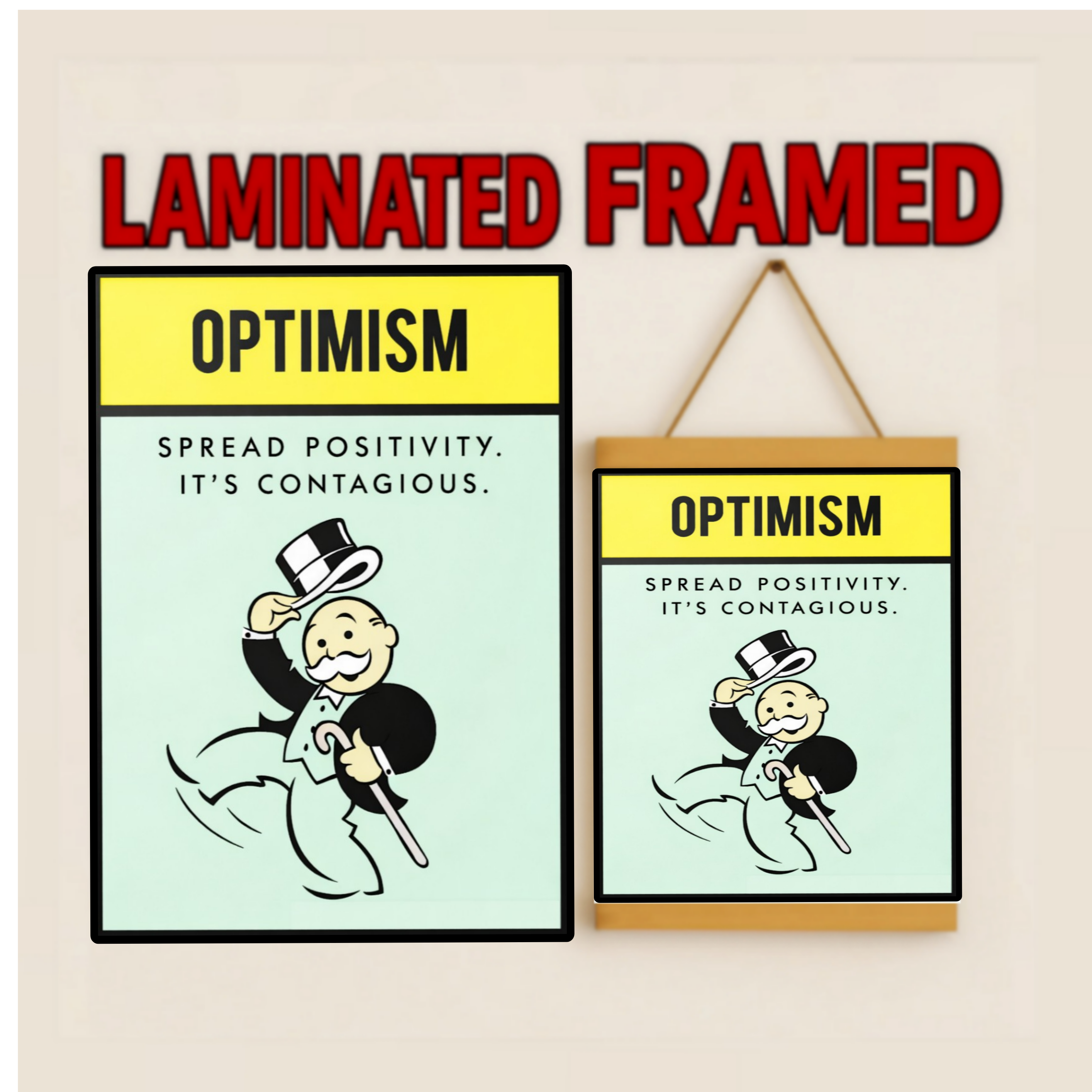 Optimism Spread Positivity Wall Art – Positive Mindset Laminated or Framed| Inspirational Office Decor