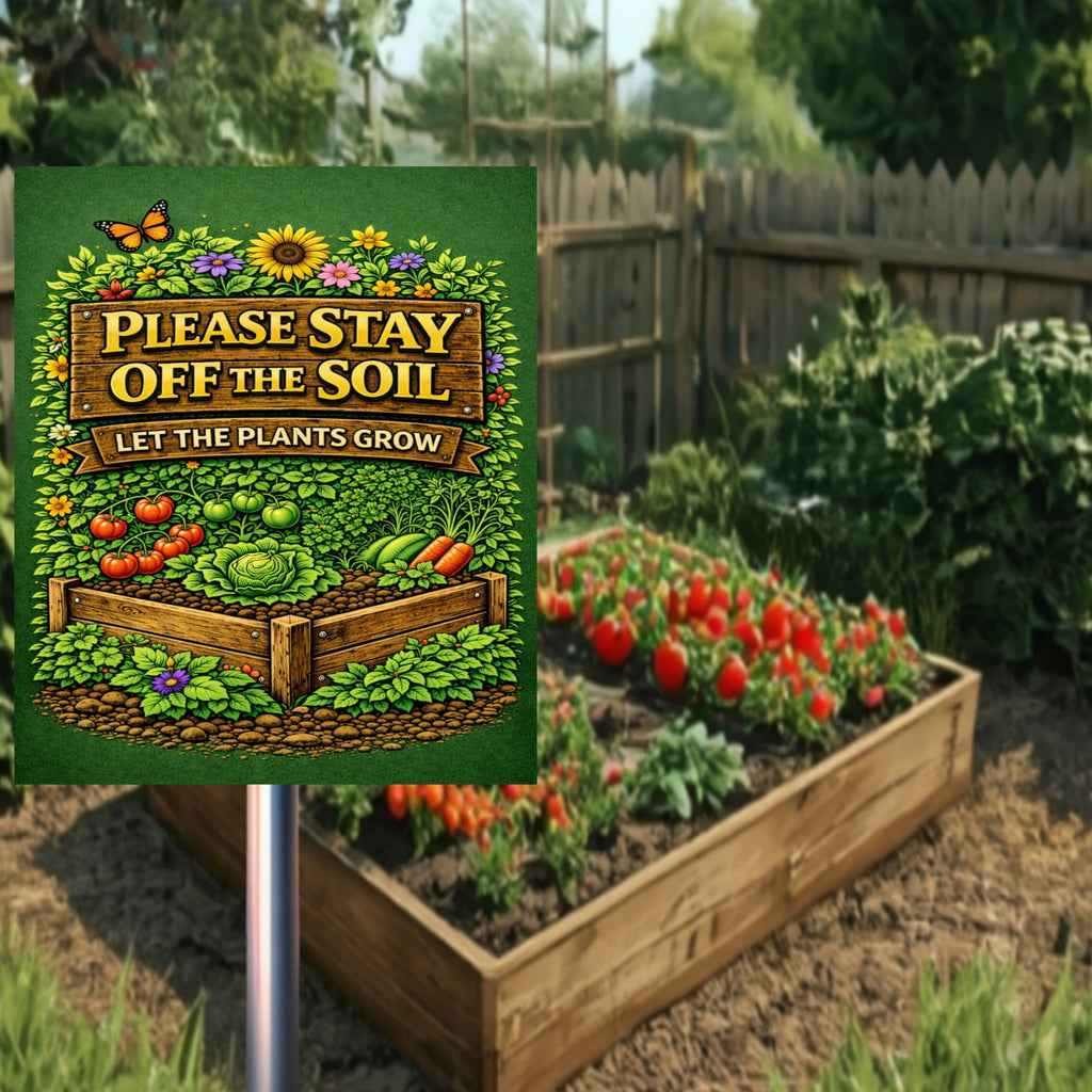 Stay Off The Soil Garden Sign Protect Plants Yard Sign 13x19 Laminated Outdoor Garden Decor Vegetable Garden Warning