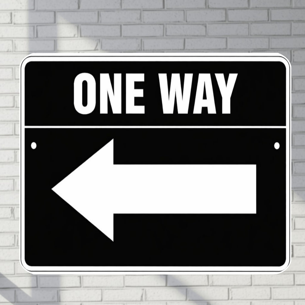 One Way Left Arrow Sign 12x12 – Directional Traffic Sign, Driveway Garage Business Sign, Laminated Aluminum Backing Weather Resistant