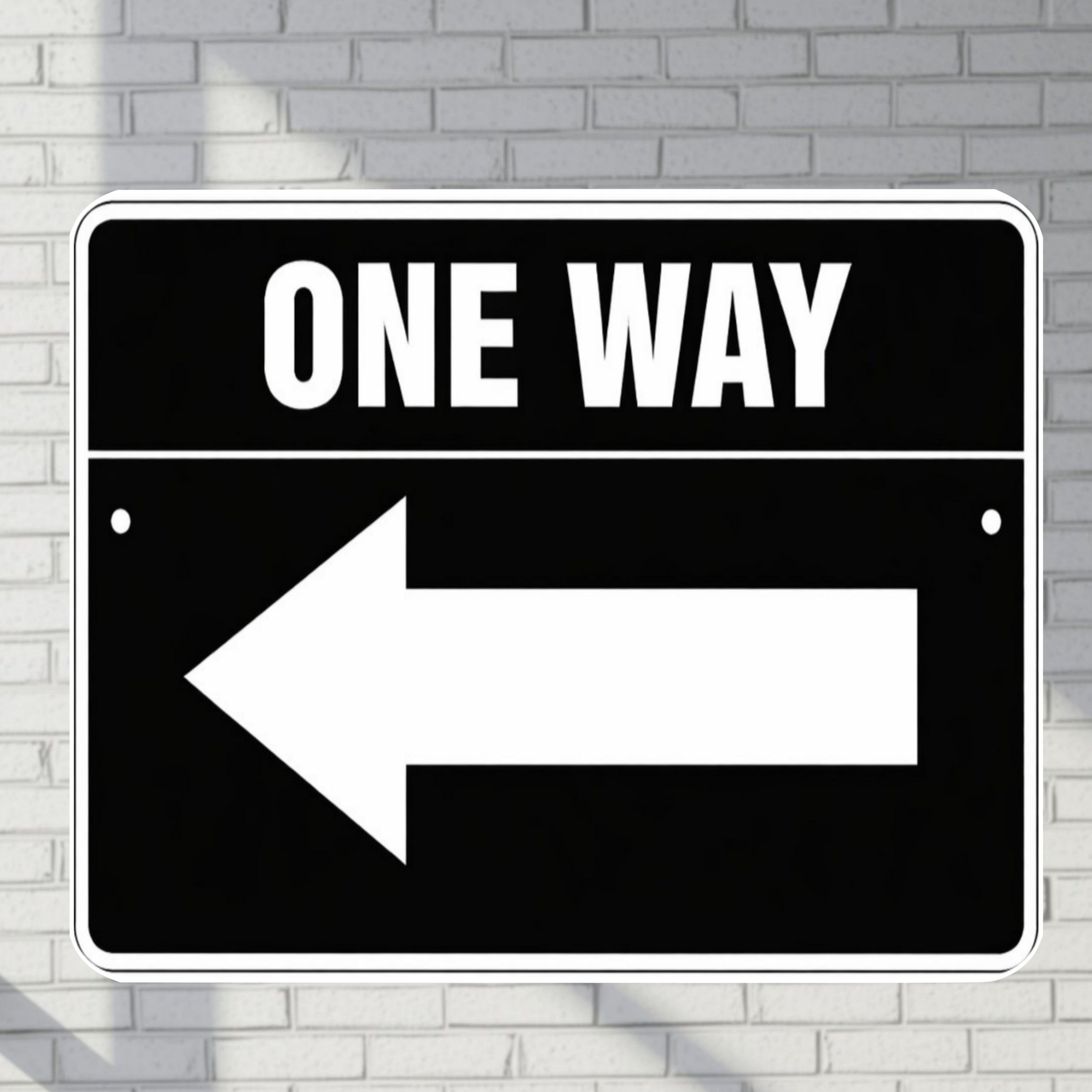 One Way Left Arrow Sign 12x12 – Directional Traffic Sign, Driveway Garage Business Sign, Laminated Aluminum Backing Weather Resistant