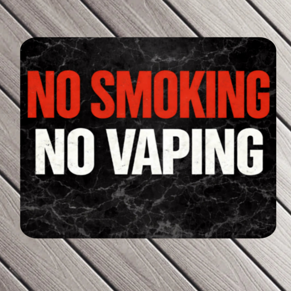 No Smoking No Vaping Sign – Modern Home No Smoking Sign, No Vape Allowed Wall Decor, Laminated Door Sign 6x9in 19x13in