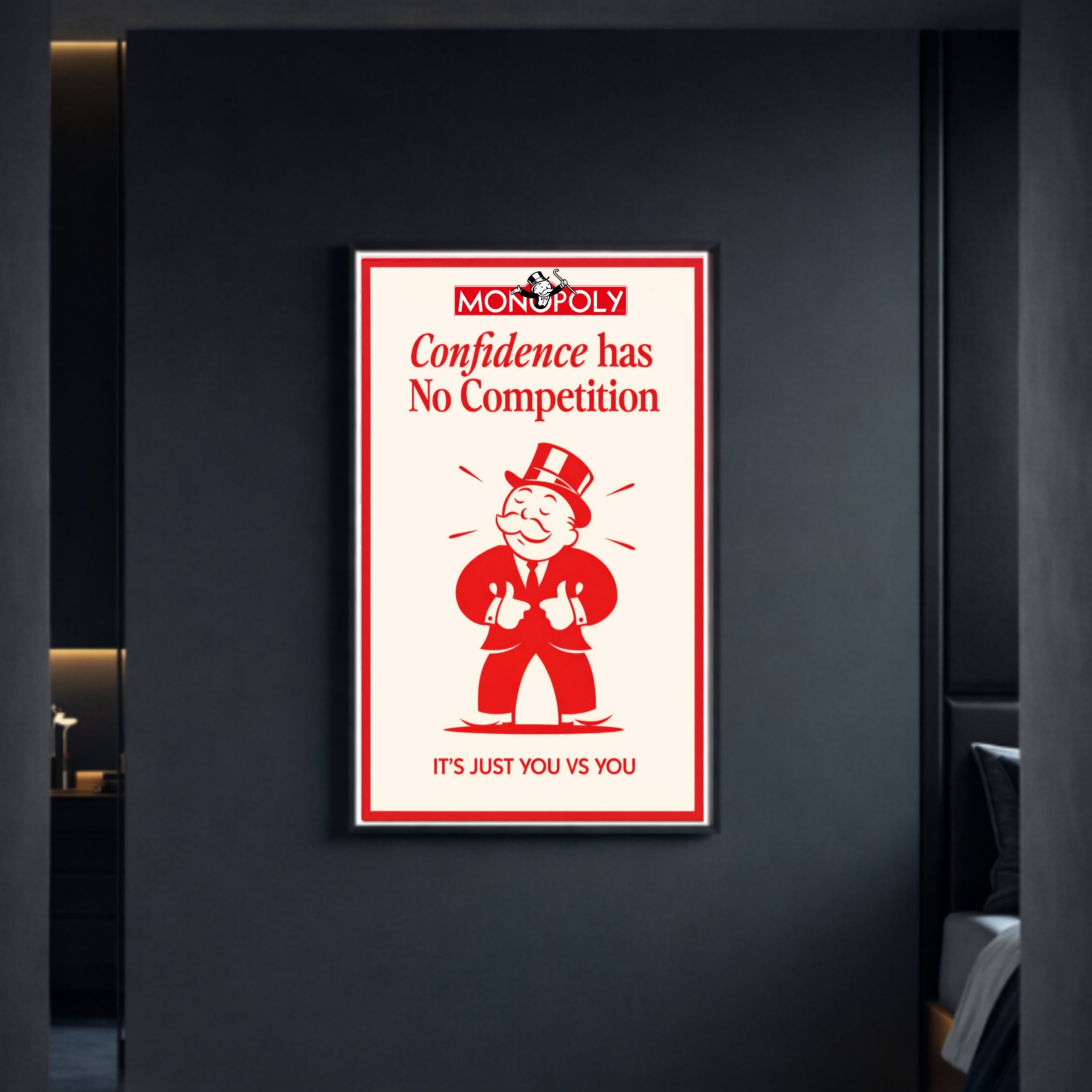 Confidence Has No Competition Poster – 13x19 Laminated Motivational Wall Art – Self Confidence Decor