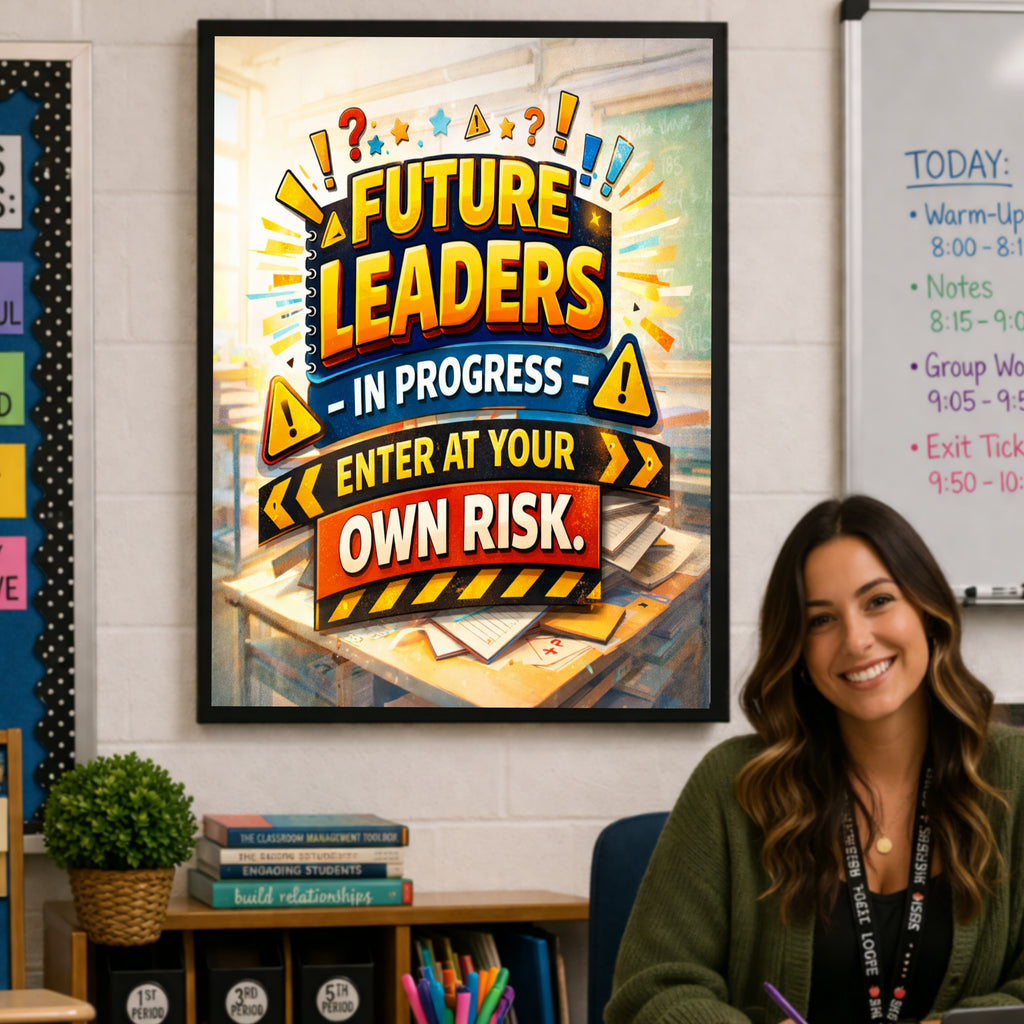 Future Leaders Classroom Sign Teacher Decor School Poster 13x19 Laminated Classroom Wall Art Motivational Student Sign