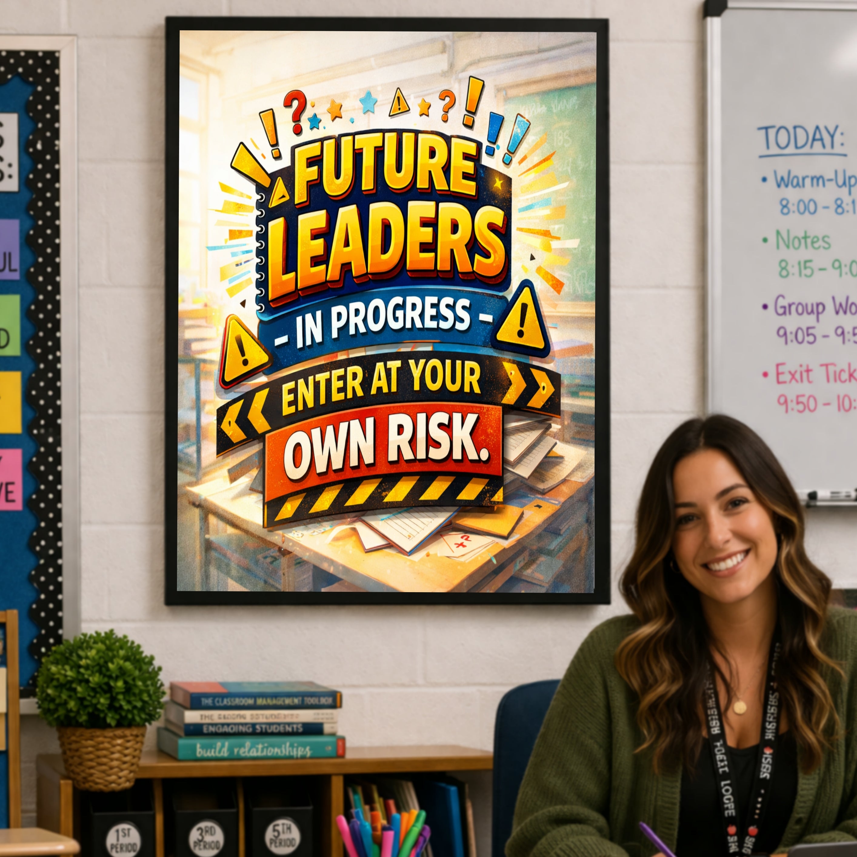 Future Leaders Classroom Sign Teacher Decor School Poster 13x19 Laminated Classroom Wall Art Motivational Student Sign