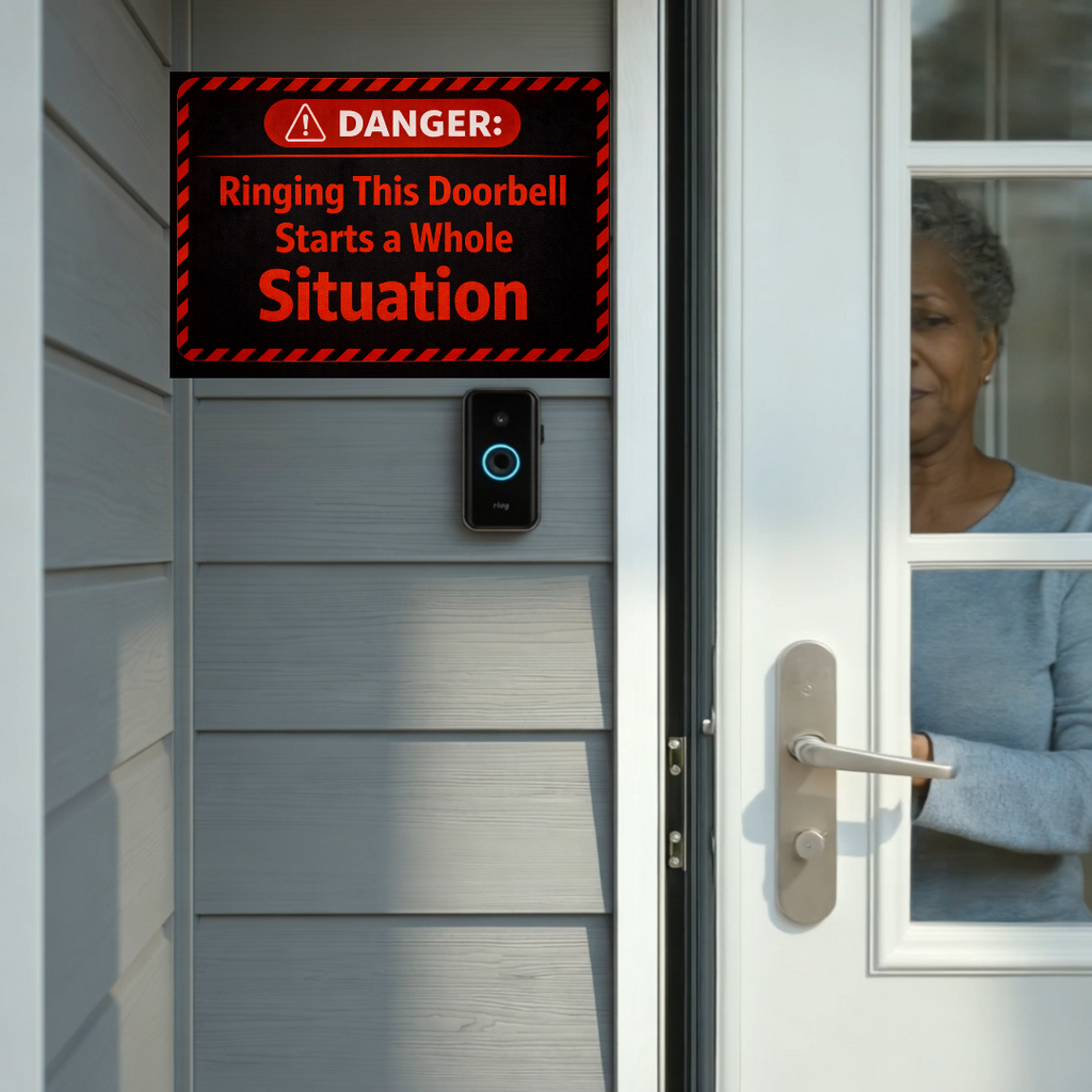 Danger Ringing This Doorbell Starts A Whole Situation Funny Warning Door Sign Bold Home Decor 5x9in