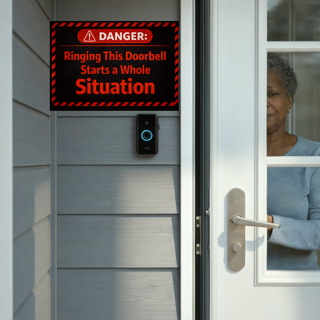 Danger Ringing This Doorbell Starts A Whole Situation Funny Warning Door Sign Bold Home Decor 5x9in