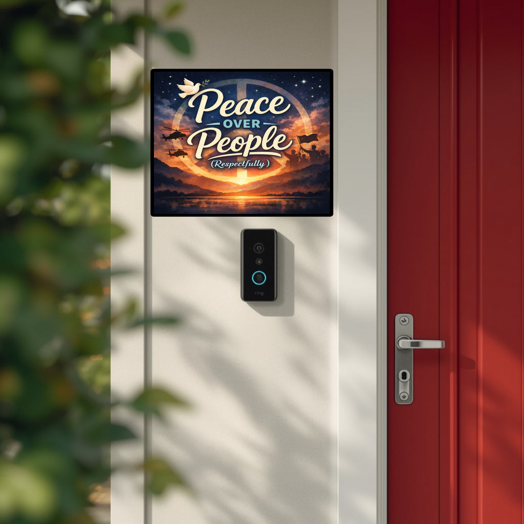 Peace Over People Wall Art (Respectfully) – Motivational Statement Decor | Aluminum Backing Sign