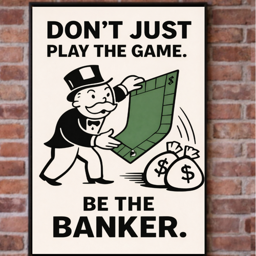 Don’t Just Play the Game Be the Banker Poster – Entrepreneur Motivation Wall Art