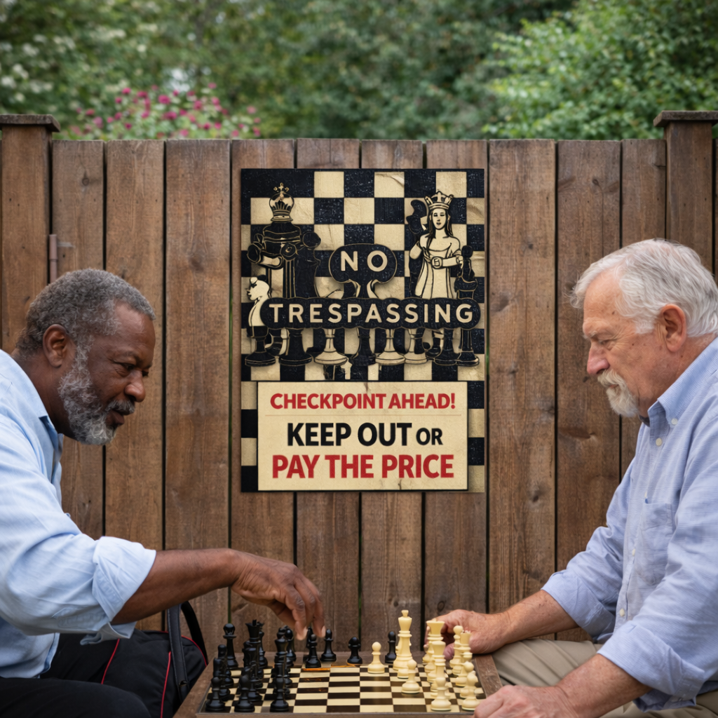 No Trespassing Chess Sign Keep Out Or Pay The Price 13x19 Laminated Warning Sign Unique Strategy Design Home Security Decor