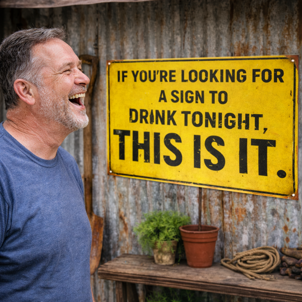 Funny Party Sign – “If You’re Looking for a Sign to Drink Tonight, This Is It” | Bar Decor Wall Art (13x19)