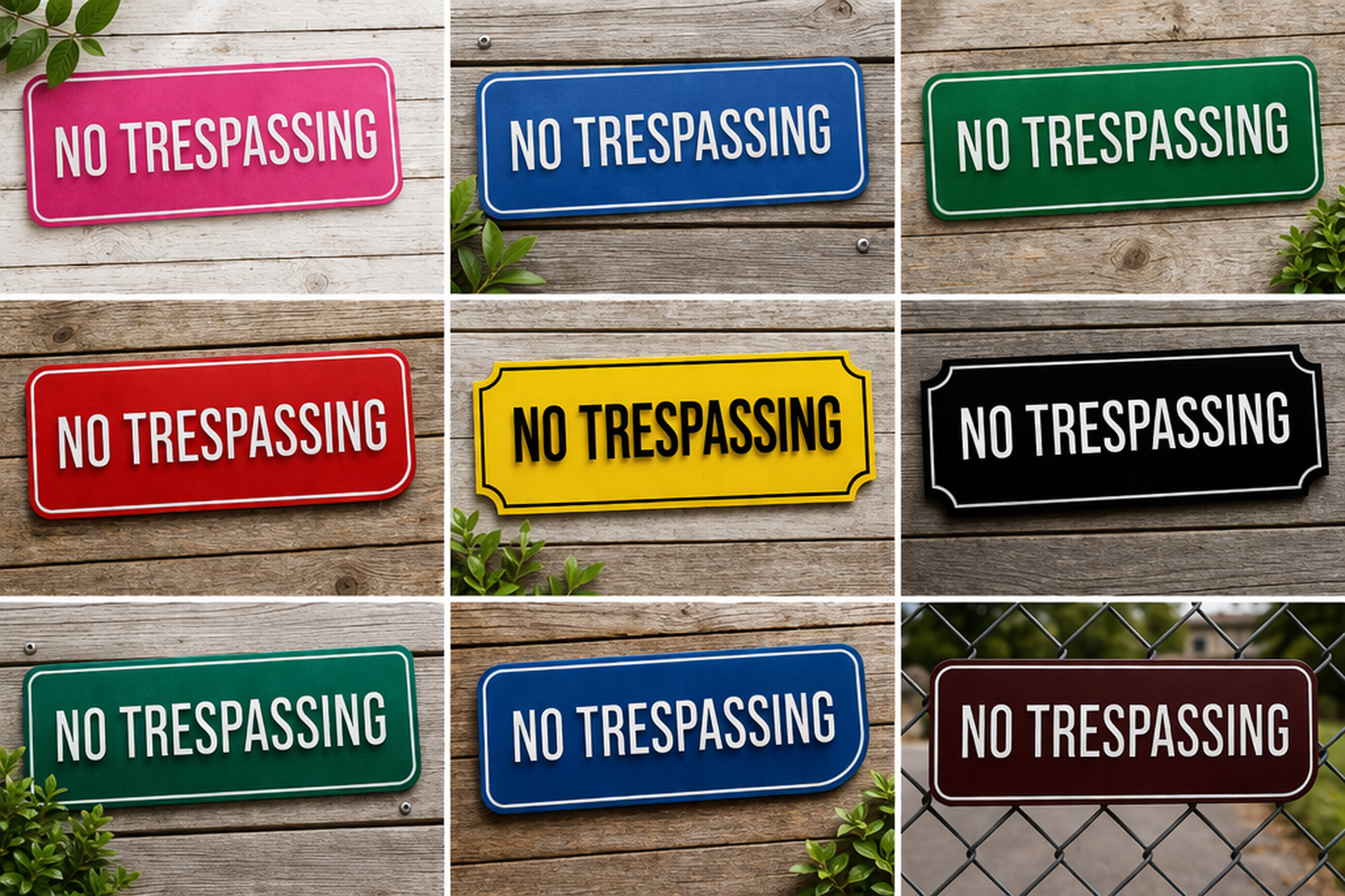 No Trespassing Signs – Multiple Styles & Colors | Outdoor Property Warning Signs or 4x11)