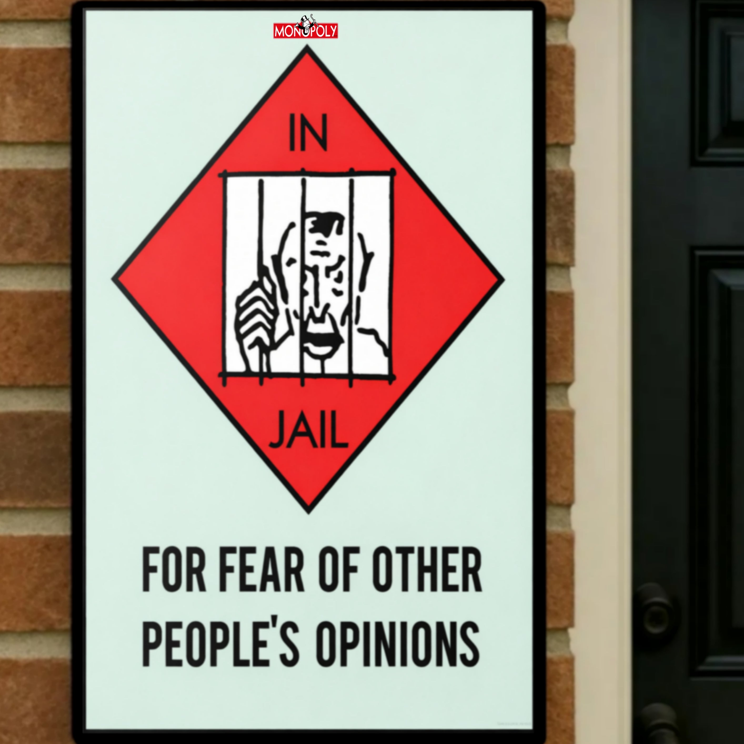 In Jail for Other People’s Opinions Sign – Motivational Freedom 13x19in Laminated Print| Self Confidence Wall Art