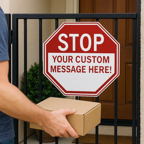 Custom Stop Sign – Personalized Warning Sign | Add Your Own Message | 12x12 Custom Property Sign
