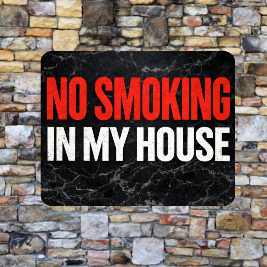 No Smoking In My House Sign – Bold Home No Smoking Wall Decor, Modern Door Sign, Laminated House Rules Sign 6x9in 19x13in