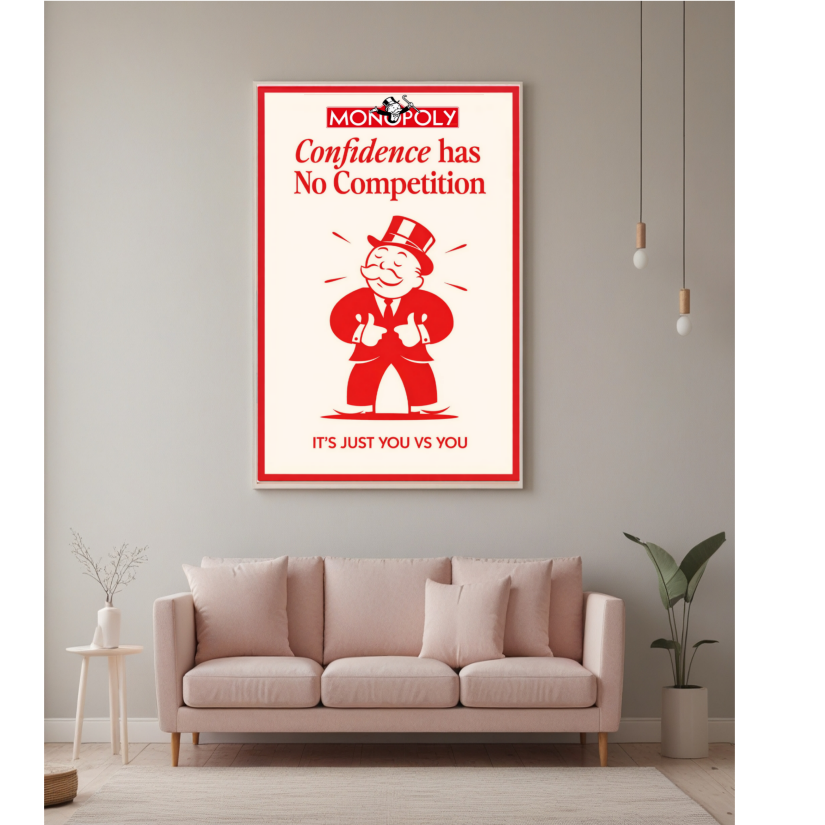 Confidence Has No Competition Poster – 13x19 Laminated Motivational Wall Art – Self Confidence Decor