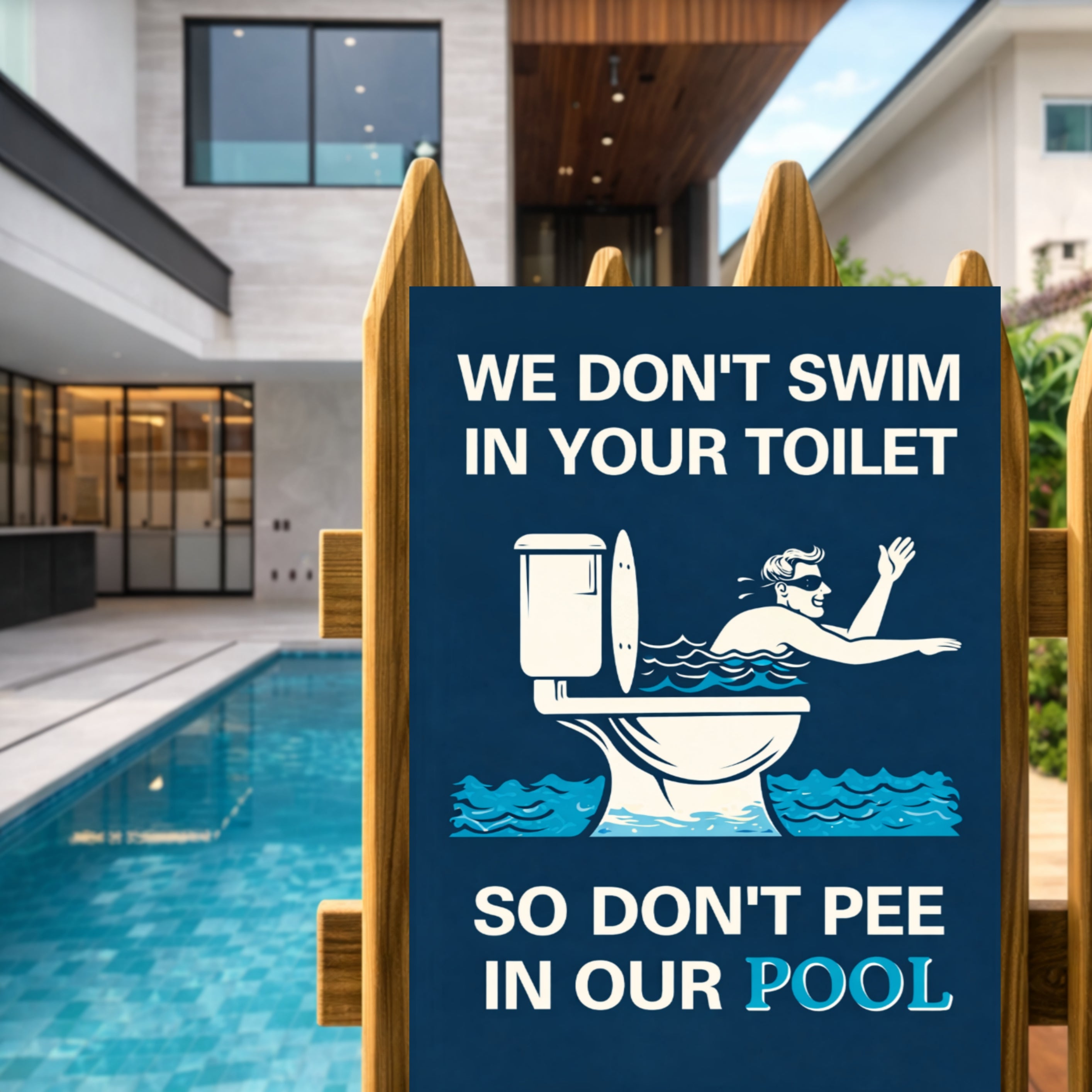 Funny Pool Sign Don’t Pee In Pool Humor Pool Decor 13x19 Laminated Pool Rules Sign Backyard Pool Humor Sign