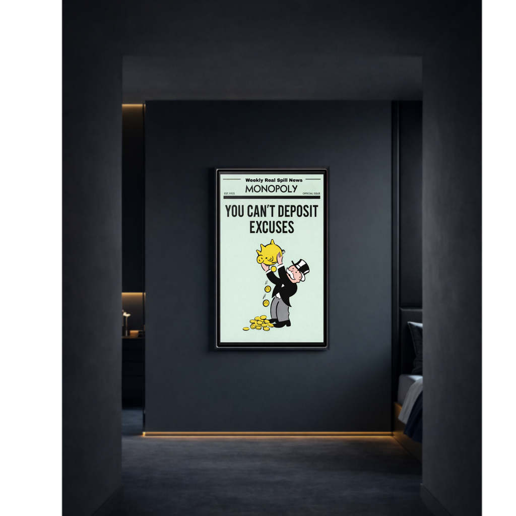 You Can’t Deposit Excuses Motivational Poster – 13x19 Laminated Hustle Wall Art