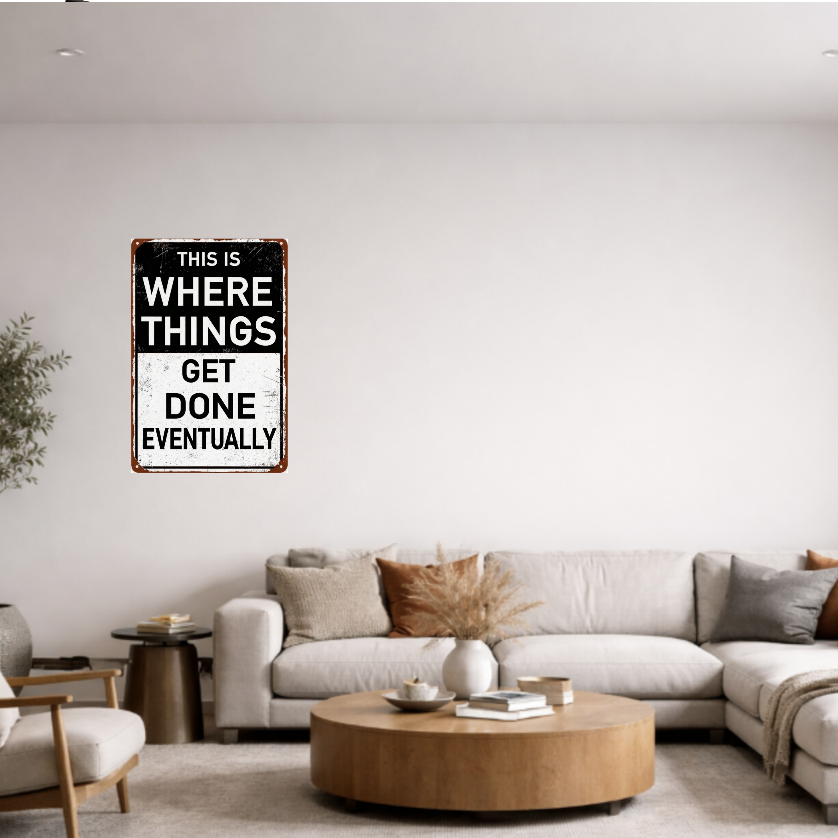 This Is Where Things Get Done Sign 13x19 – Motivational Wall Art, Hustle Mindset Sign, Office Garage Decor, Laminated Sign