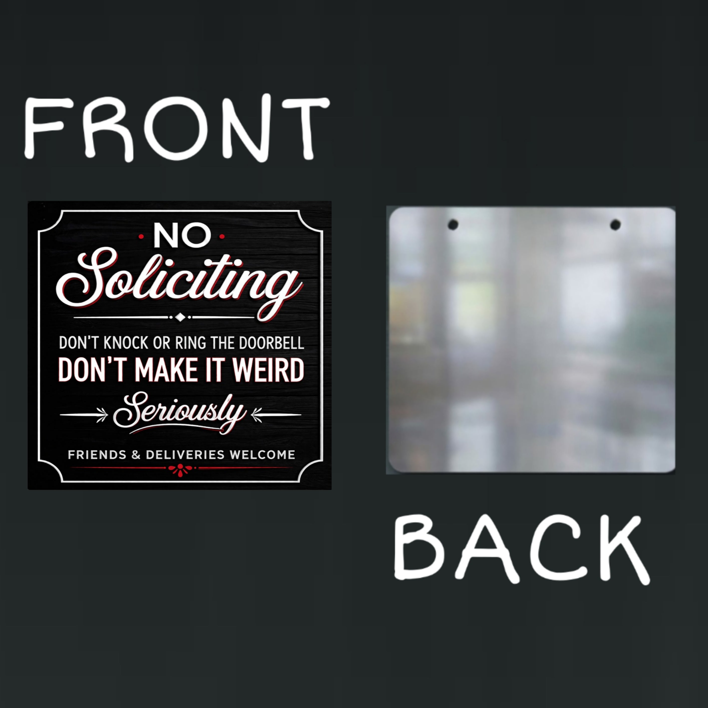 Modern No Soliciting Door Sign Funny Stylish Home Decor Front Door Statement Sign 6X9IN