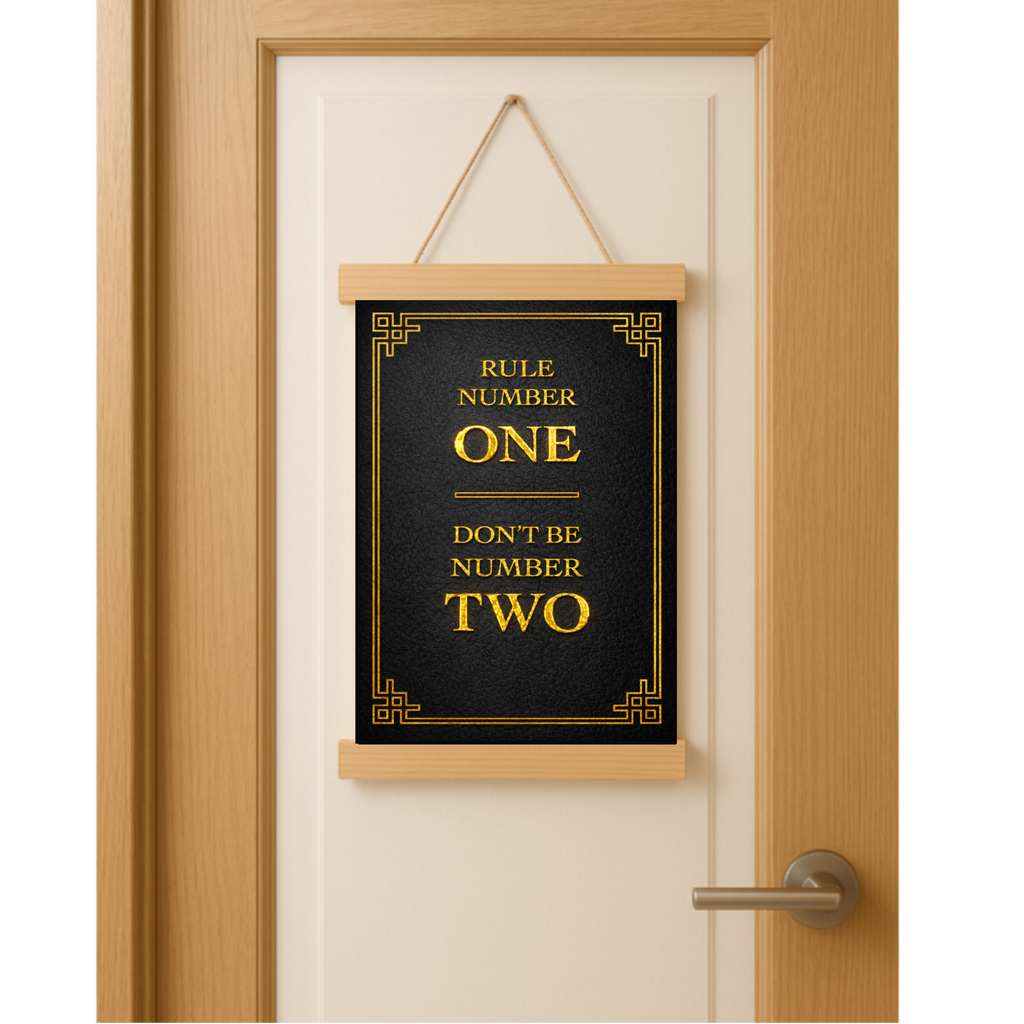 Rule Number One Don’t Be Number Two Luxury Gold Wall Art – 13x19 Laminated Motivational Poster Print