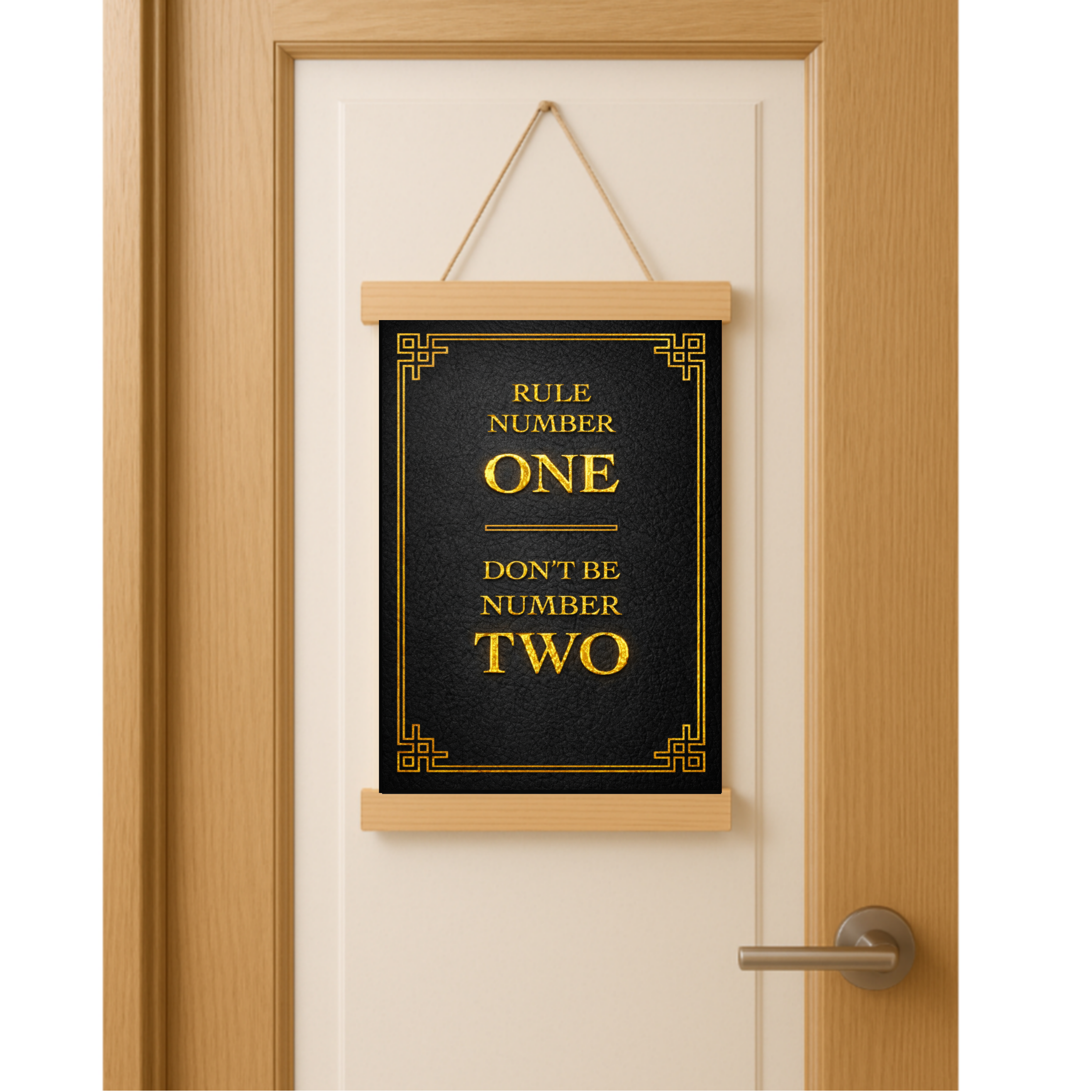 Rule Number One Don’t Be Number Two Luxury Gold Wall Art – 13x19 Laminated Motivational Poster Print