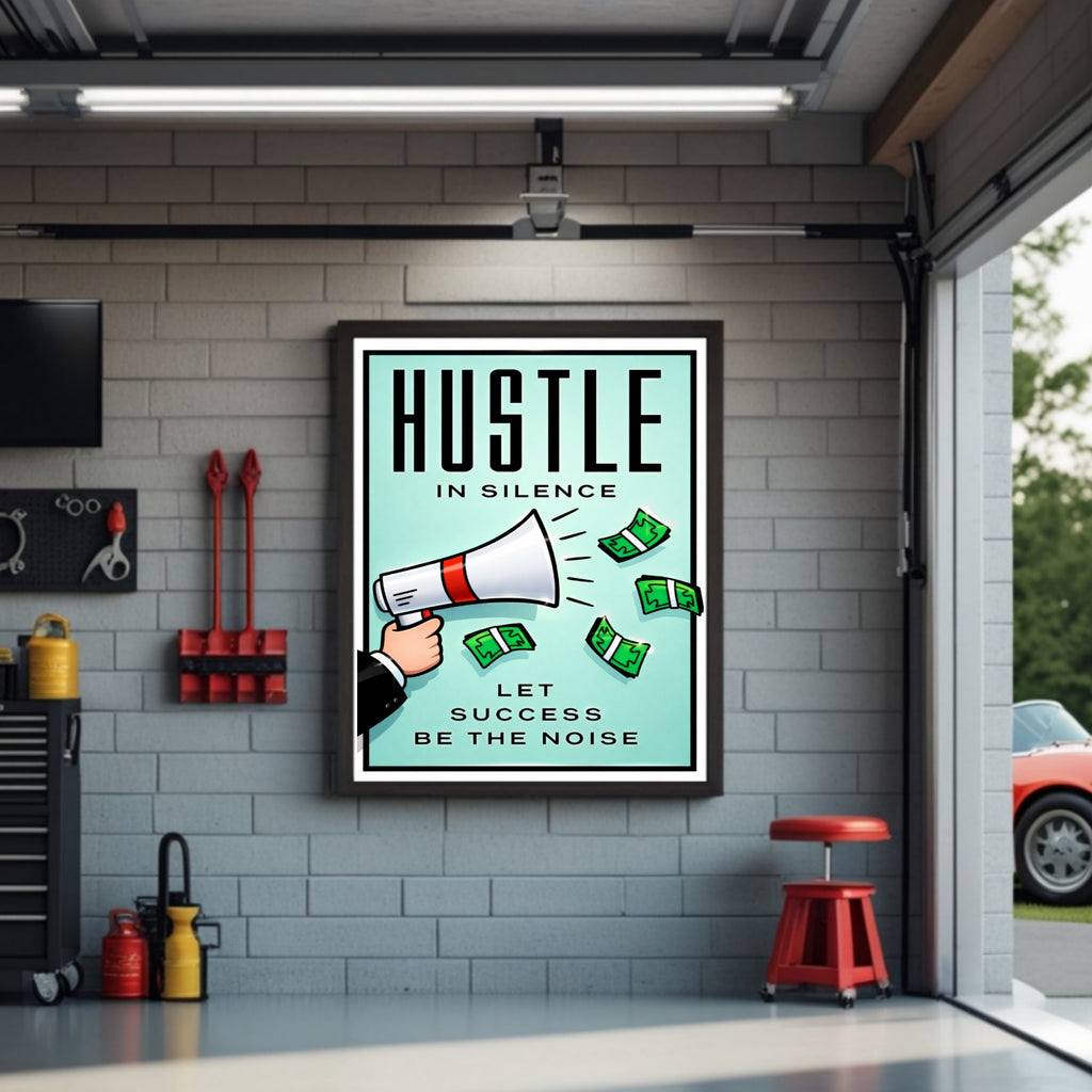Hustle In Silence Let Success Be The Noise Poster – 13x19 Laminated Motivational Wall Art