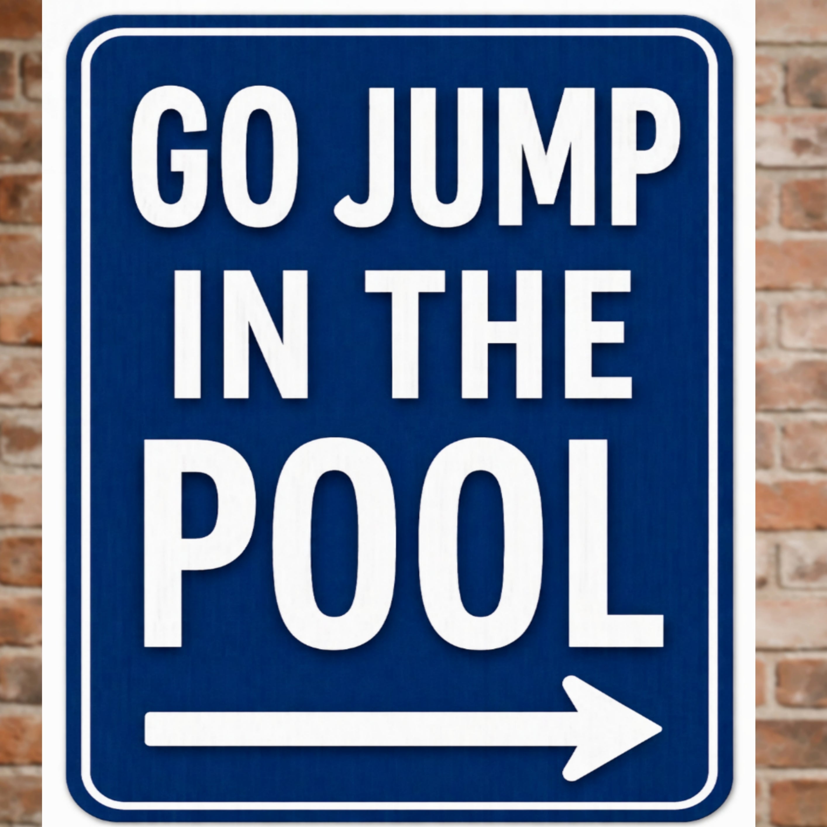 Go Jump In The Pool Sign 13x19 Laminated Pool Decor Funny Backyard Pool Sign Poolside Wall Art Summer Patio Decor