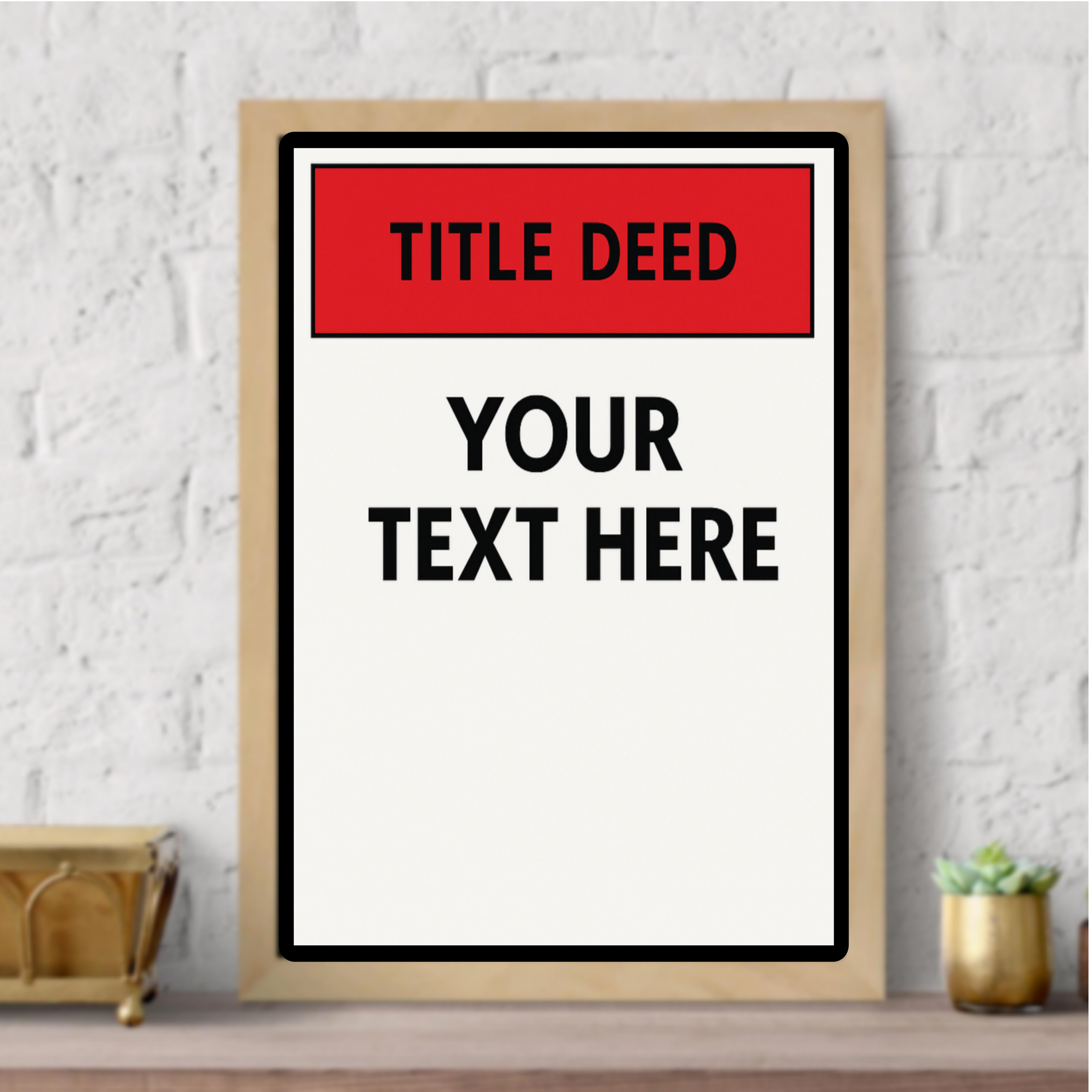 Custom Title Deed Sign Personalized Warning Sign Property Sign 13x19 Laminated Custom Text Sign Home Security Decor