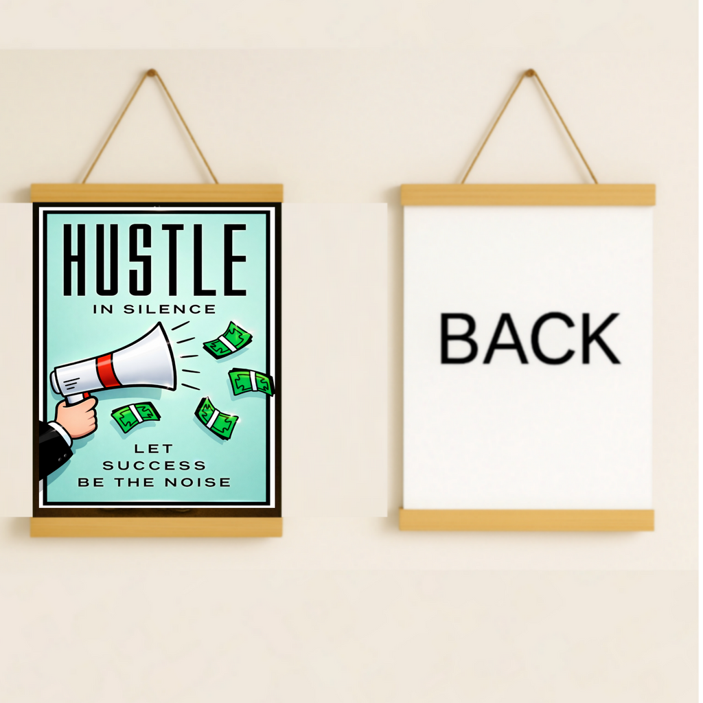 Hustle In Silence Let Success Be The Noise Poster – 13x19 Laminated Motivational Wall Art