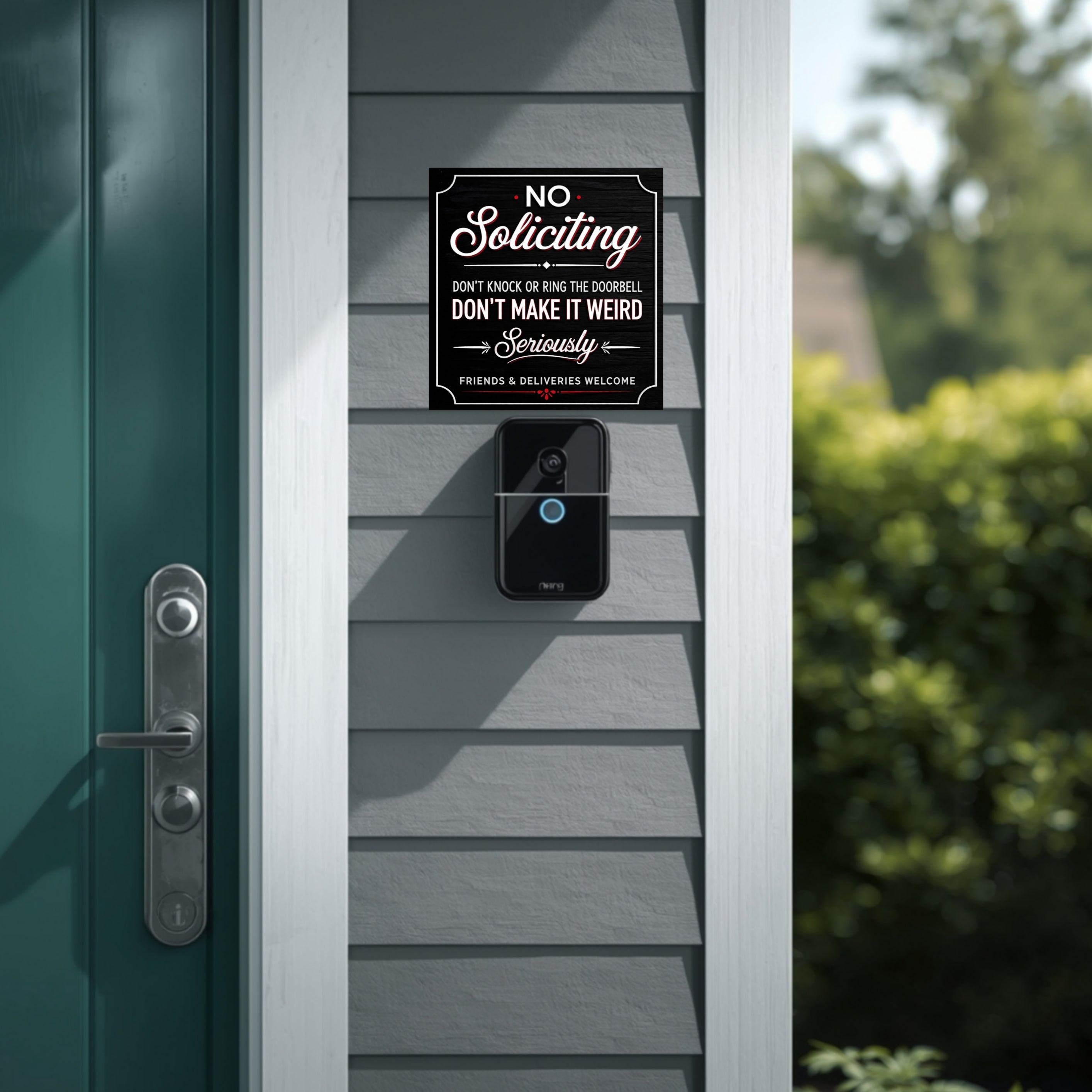Modern No Soliciting Door Sign Funny Stylish Home Decor Front Door Statement Sign 6X9IN