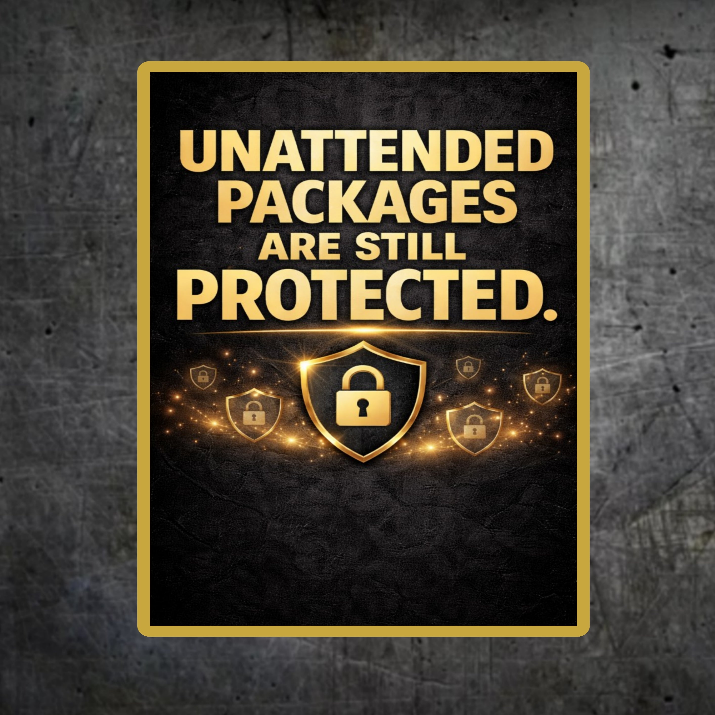 Unattended Packages Protected Sign 13x19 Laminated Porch Security Sign Outdoor Package Protection Warning Sign